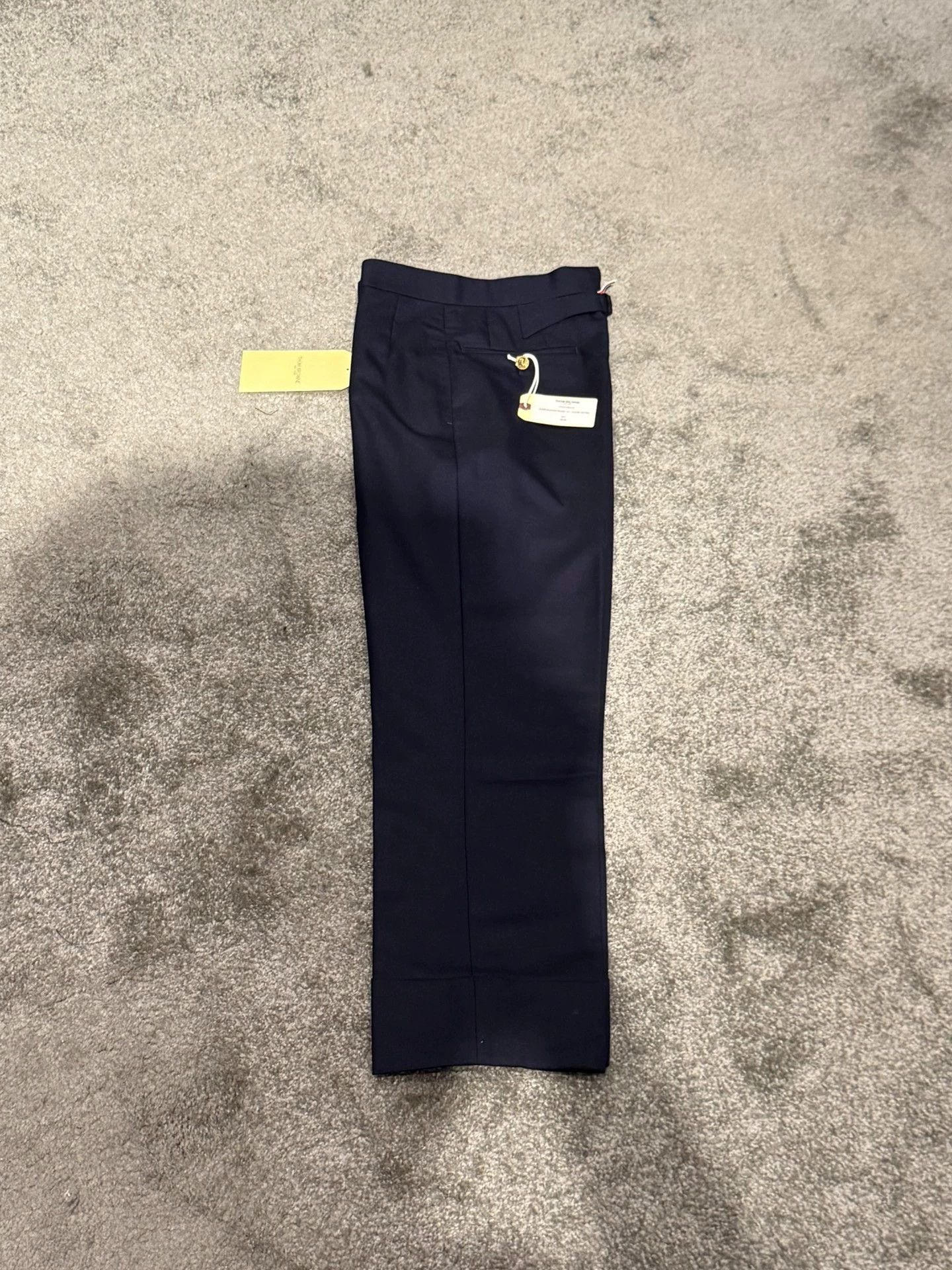 Thom Browne Thom Browne Women's Navy Gold Wool High-Waist Trousers Size 25" / US 0 / IT 36 - 3 Thumbnail