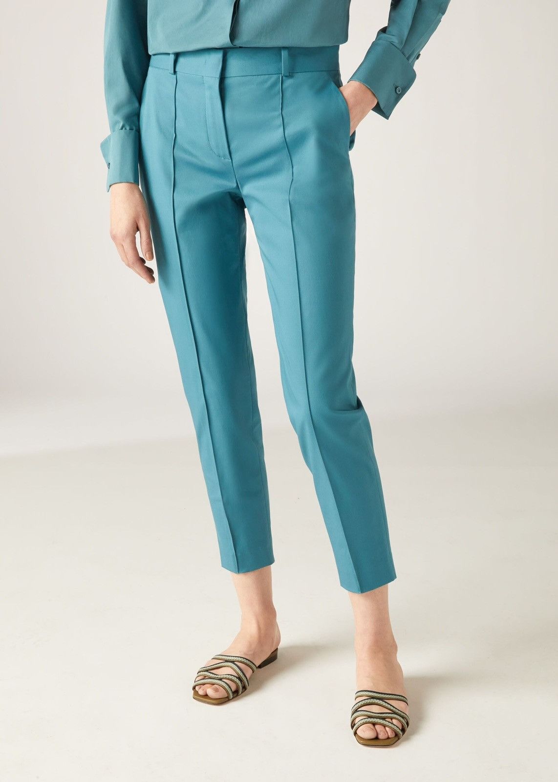Loro Piana o1srvl11e0824 Derk Pant in Turquoise Size 28" / US 6 / IT 42 - 1 Thumbnail
