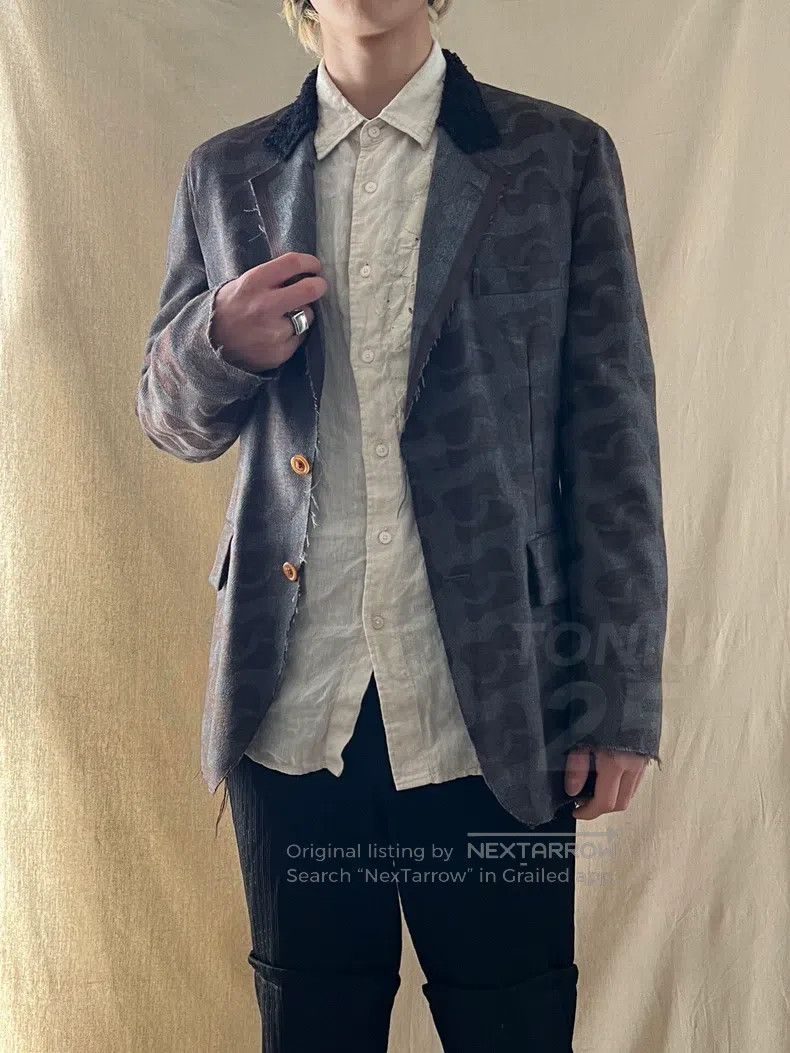 Comme des Garcons Comme des Garcons Totem Pattern Furry Collar Jacket Size US S / EU 44-46 / 1 - 3 Thumbnail