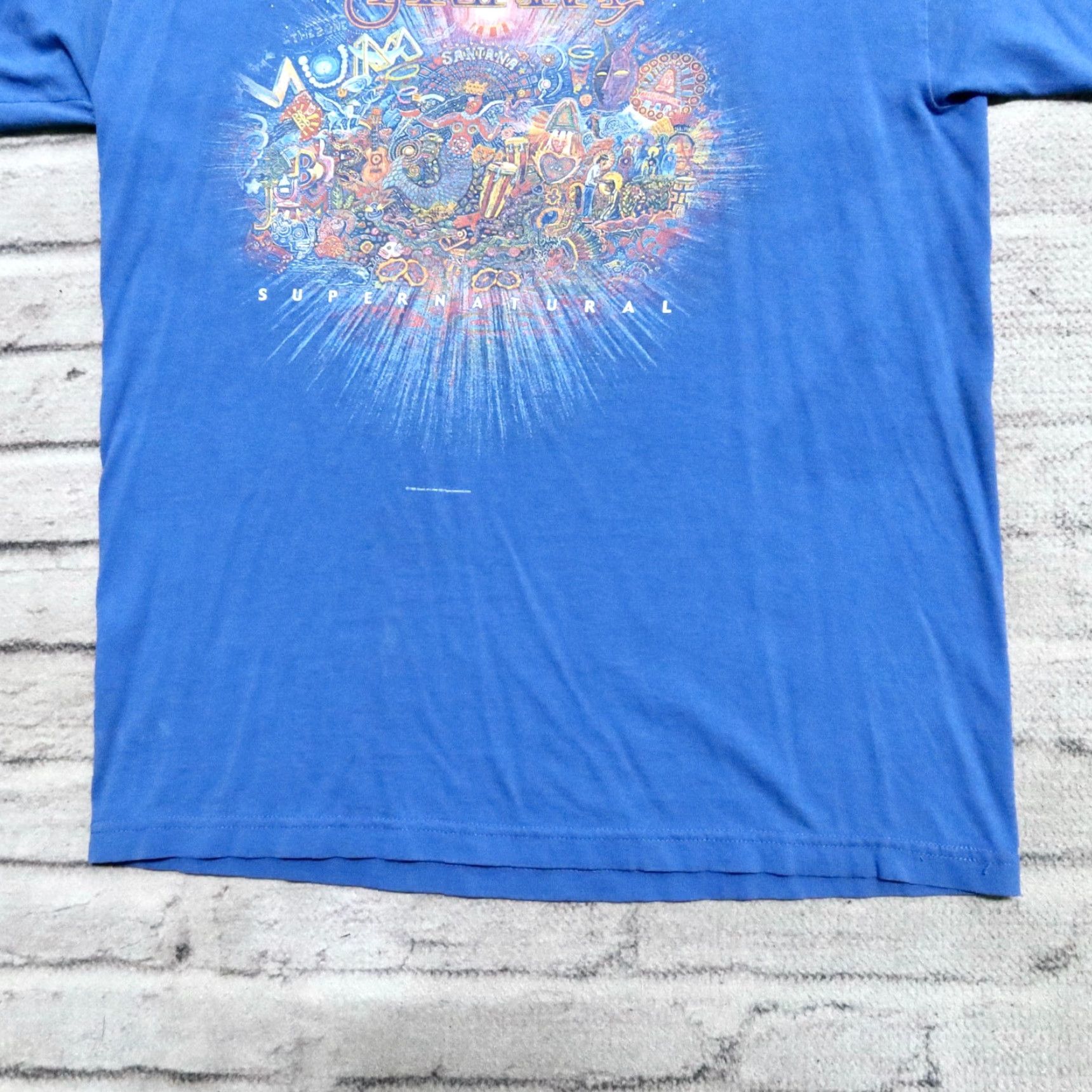 AAA VINTAGE Santana Supernatural Band Shirt L Blue Men Shirt 90s Santana Band Shirt Mens Size US L / EU 52-54 / 3 - 3 Thumbnail