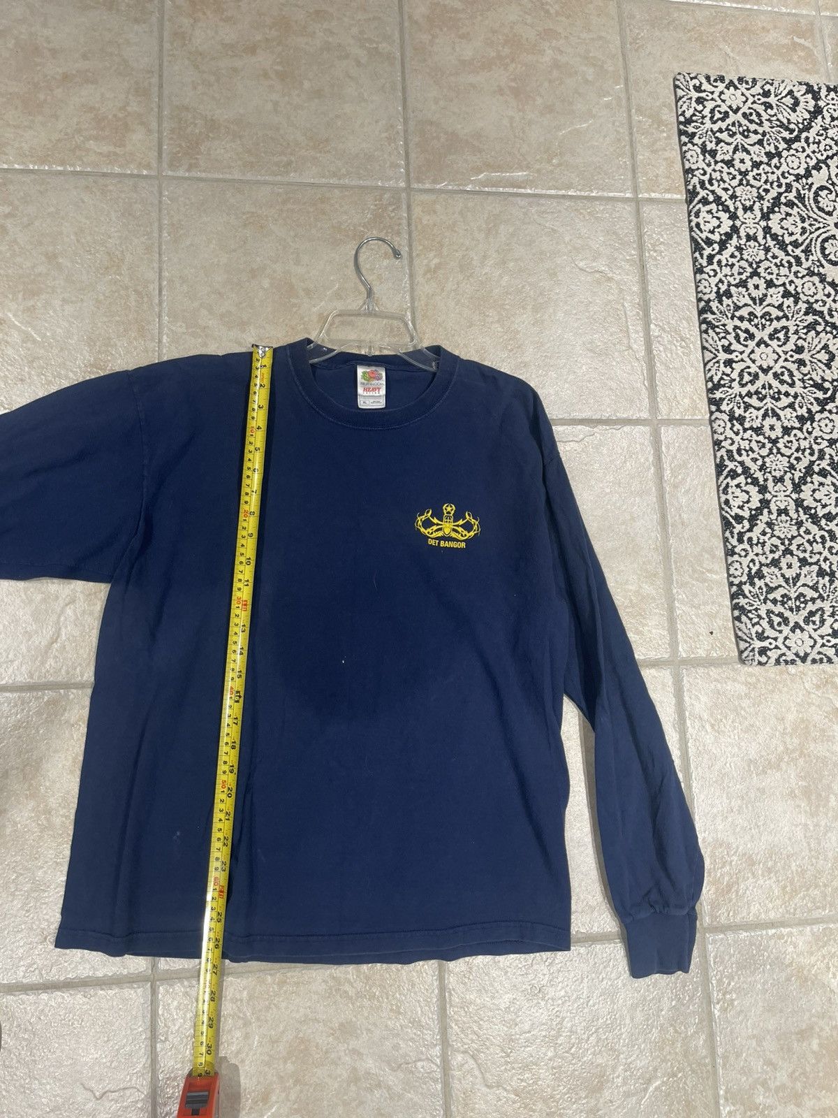 Fruit Of The Loom Vintage Navy Det Bagor Long Sleeve T Shirt Graphic on Back Size US XL / EU 56 / 4 - 6 Thumbnail