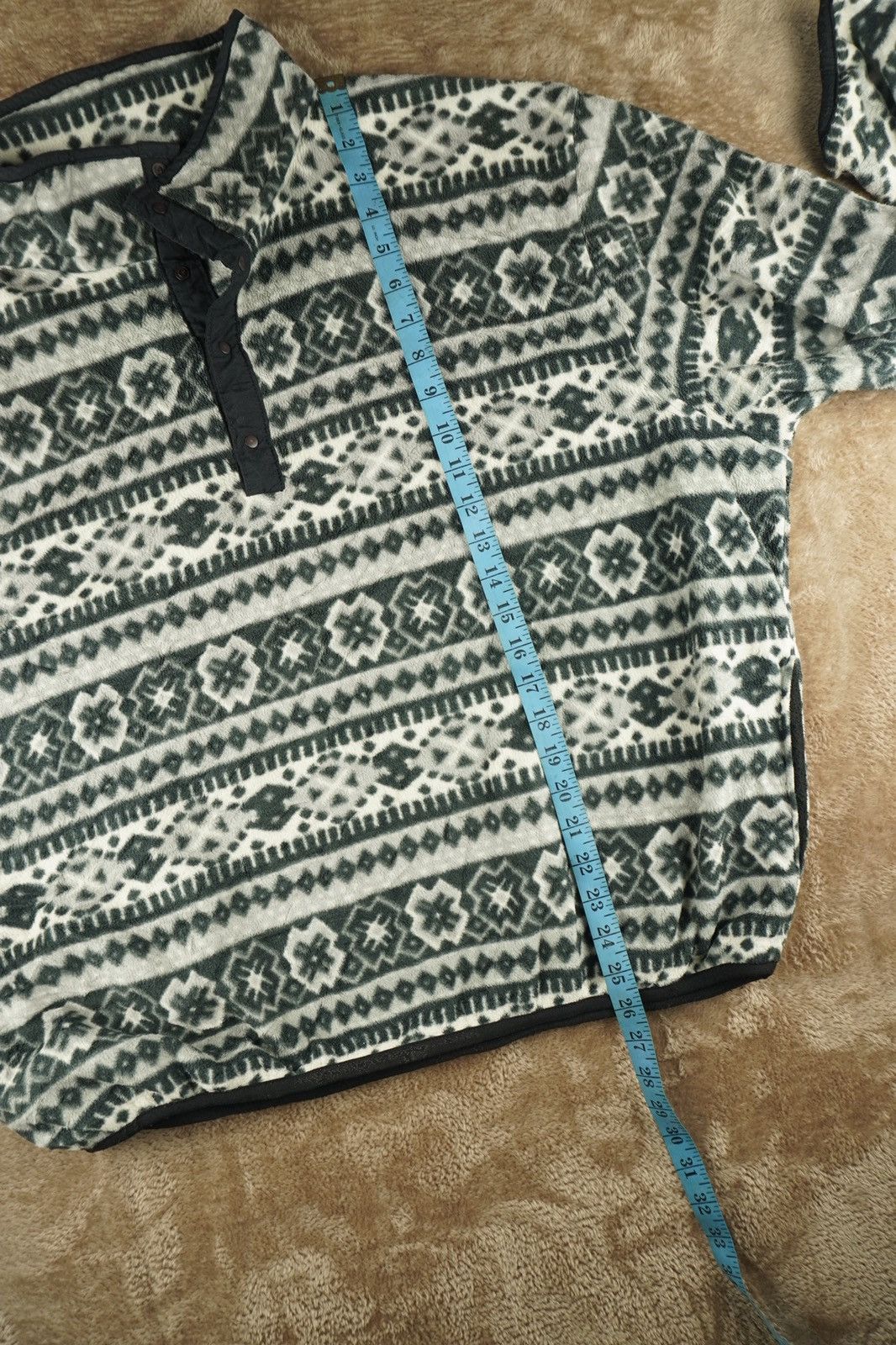 L.L. Bean Vintage LL Bean Printed Aztec Southwestern Snap Fleece Size US XL / EU 56 / 4 - 12 Thumbnail