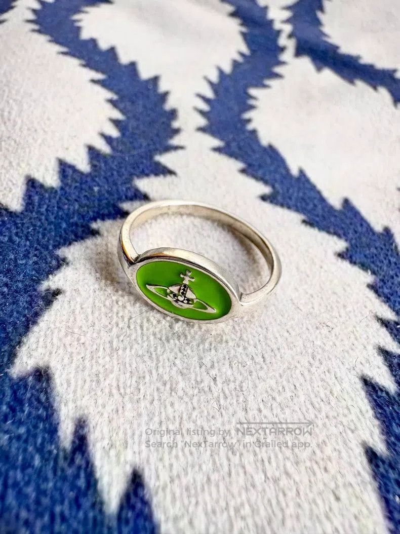 Vivienne Westwood Vivienne Westwood Green enamel Saturn ring Size ONE SIZE - 1 Thumbnail