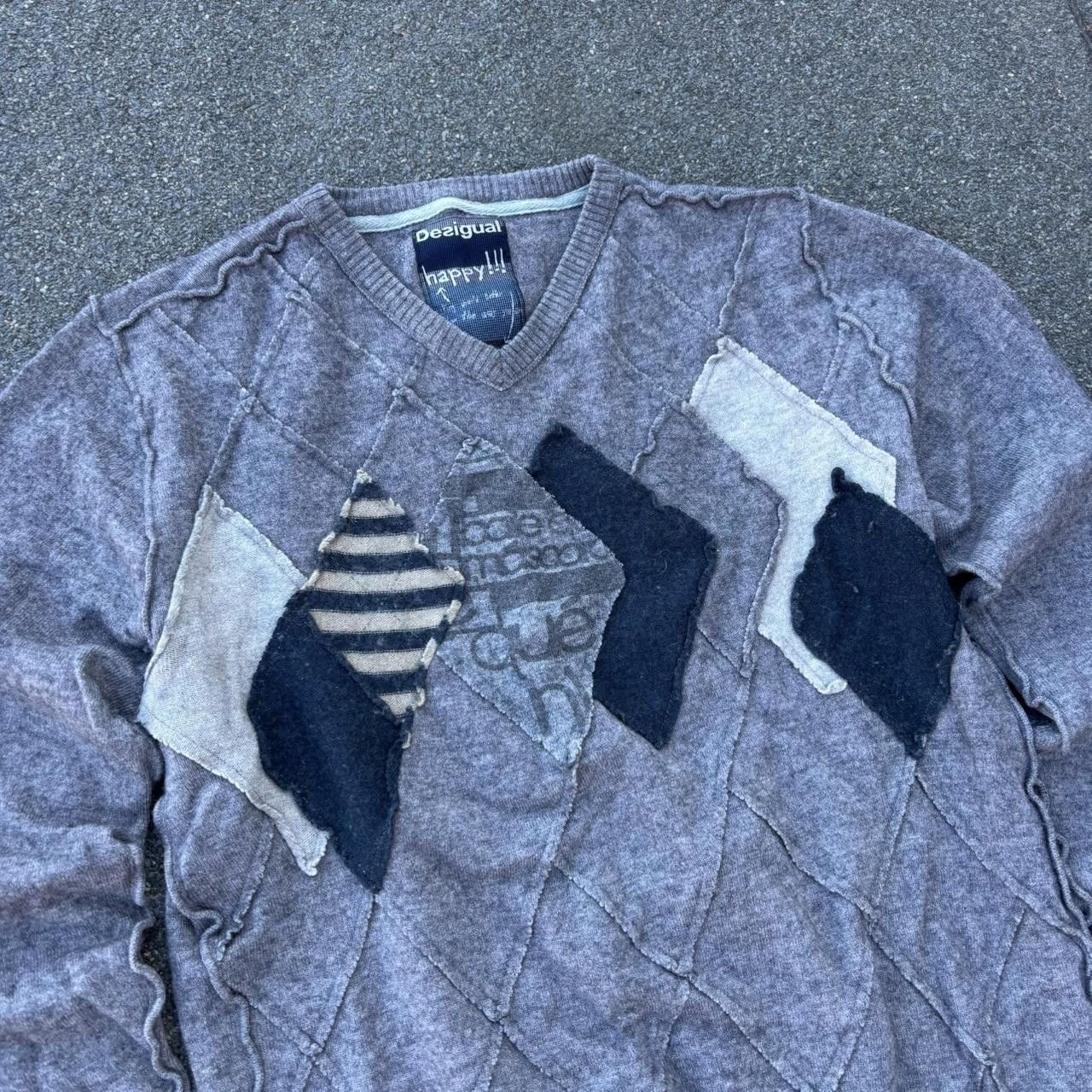 Japanese Brand × Junya Watanabe × Vintage Vintage y2k 90s avant garde Japanese style patchwork sweater Size US L / EU 52-54 / 3 - 3 Thumbnail