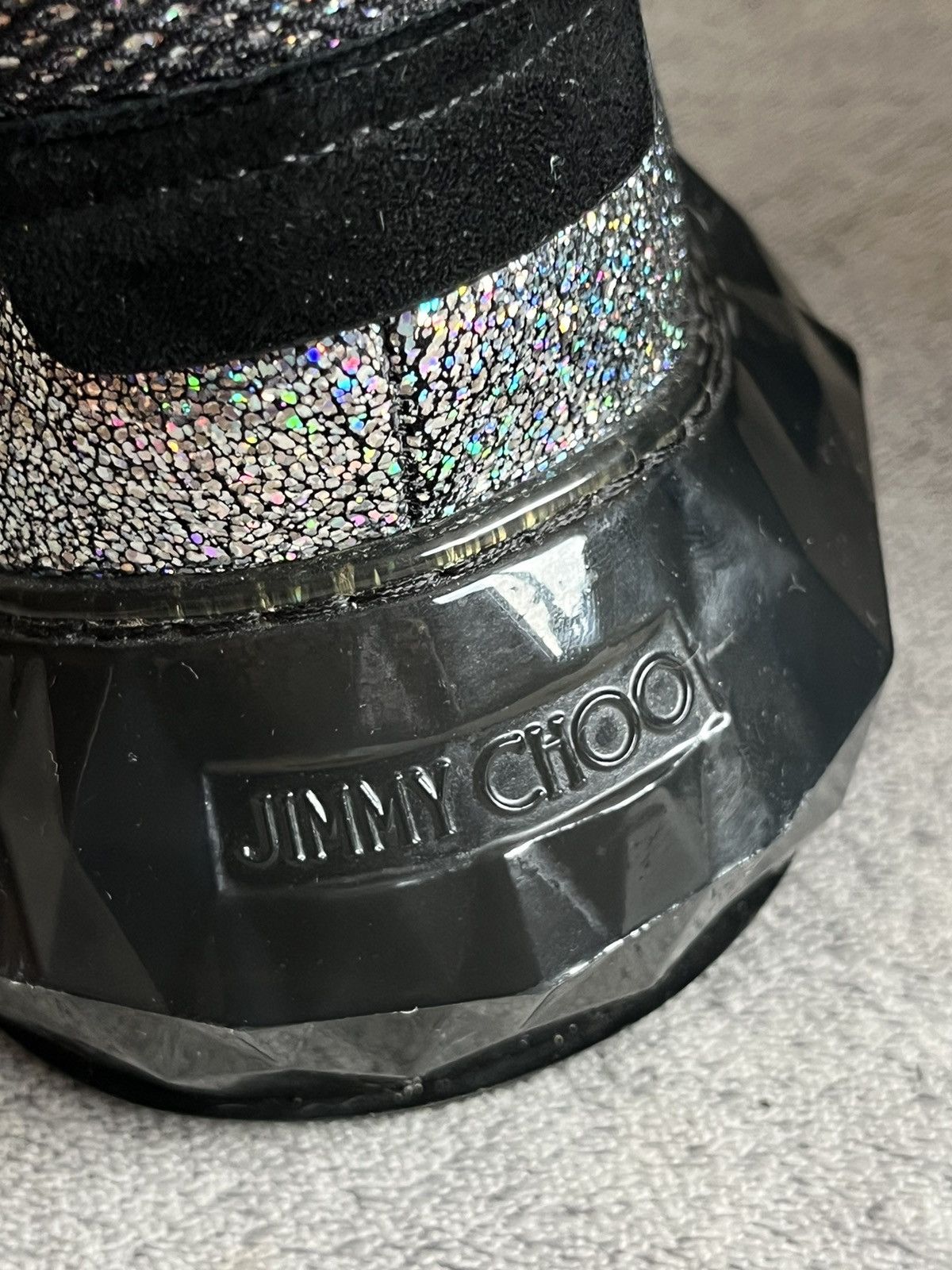 Designer × Jimmy Choo Jimmy Choo Diamond Sneakers Black Glitter Luxury Italy Size US 8 / EU 41 - 7 Thumbnail