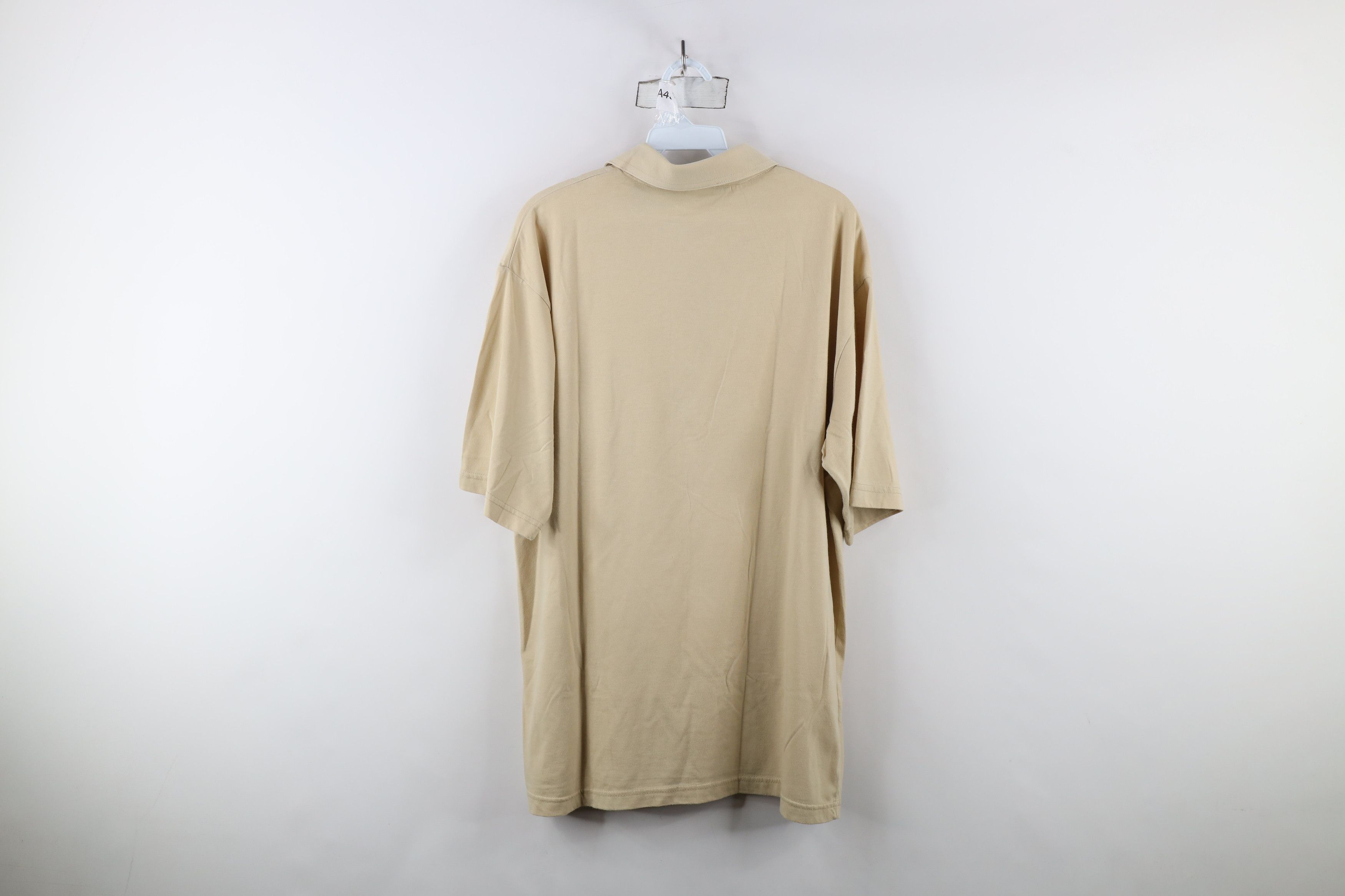 Vintage Vintage 90s Streetwear Blank Baggy Fit Knit Polo Shirt Beige Size US M / EU 48-50 / 2 - 11 Thumbnail