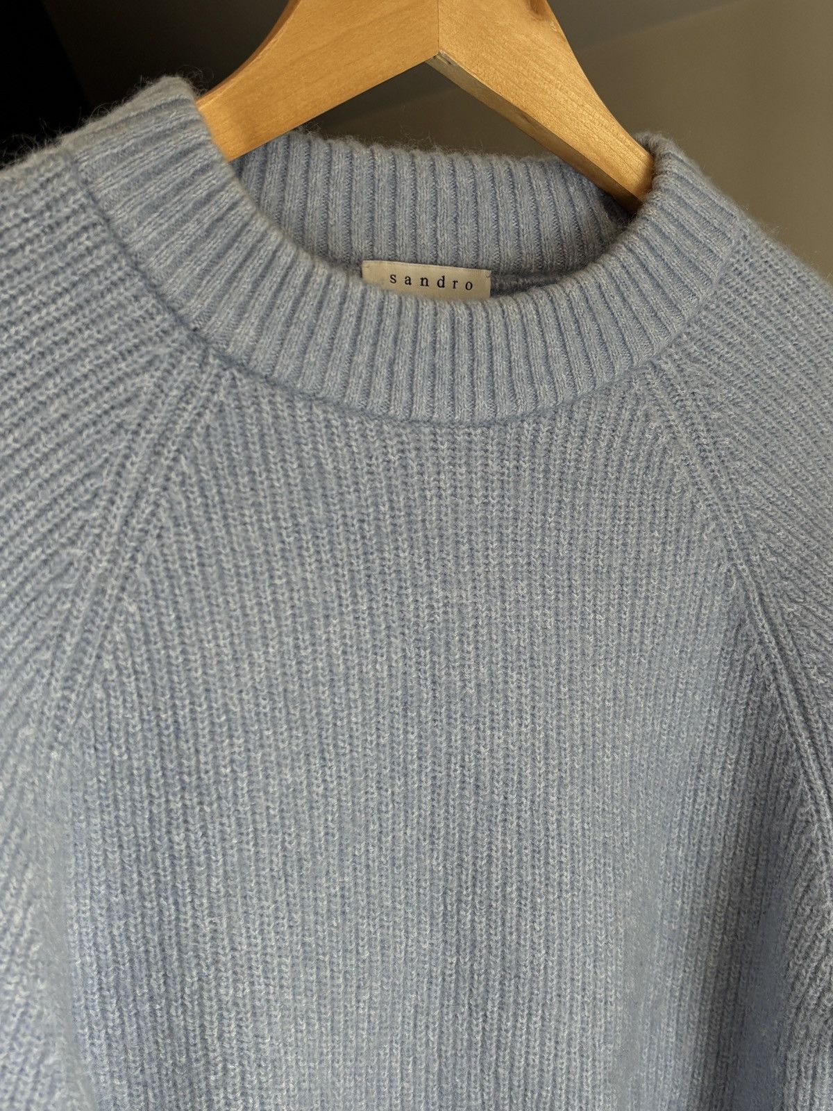 Sandro Sandro Paris Baby Blue Knit Wool Mohair Jewellery Sweater Size US S / EU 44-46 / 1 - 3 Thumbnail