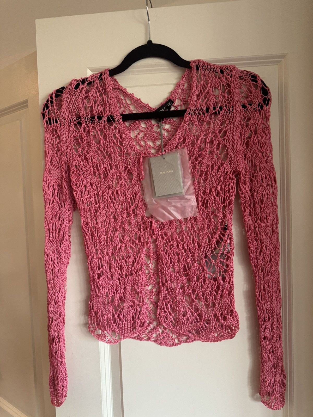 Tom Ford TOM FORD Fine Viscose Crochet Knit Cardigan MRSP $1,390 Size S / US 4 / IT 40 - 3 Thumbnail
