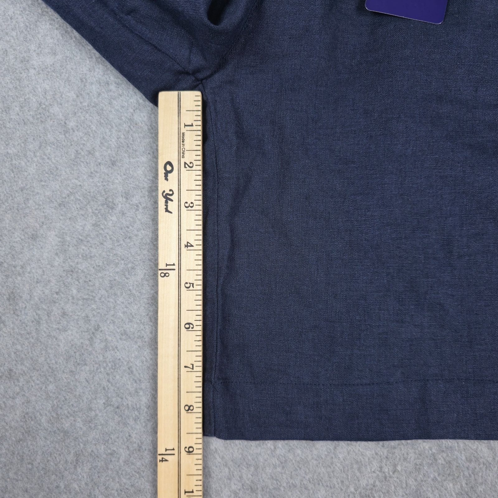 Alan Flusser Alan Flusser 34 Navy Linen Blend Flat Front Chino Shorts Size US 34 / EU 50 - 15 Thumbnail