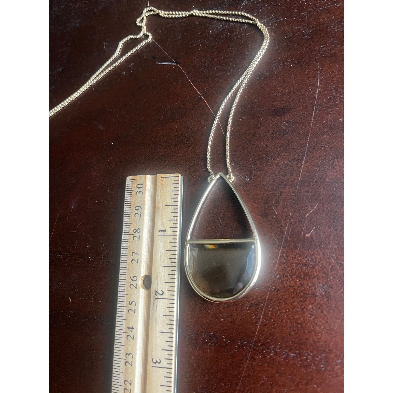 Loft Loft Gold Tone Acrylic Teardrop Warm Amber Necklace Size ONE SIZE - 6 Thumbnail