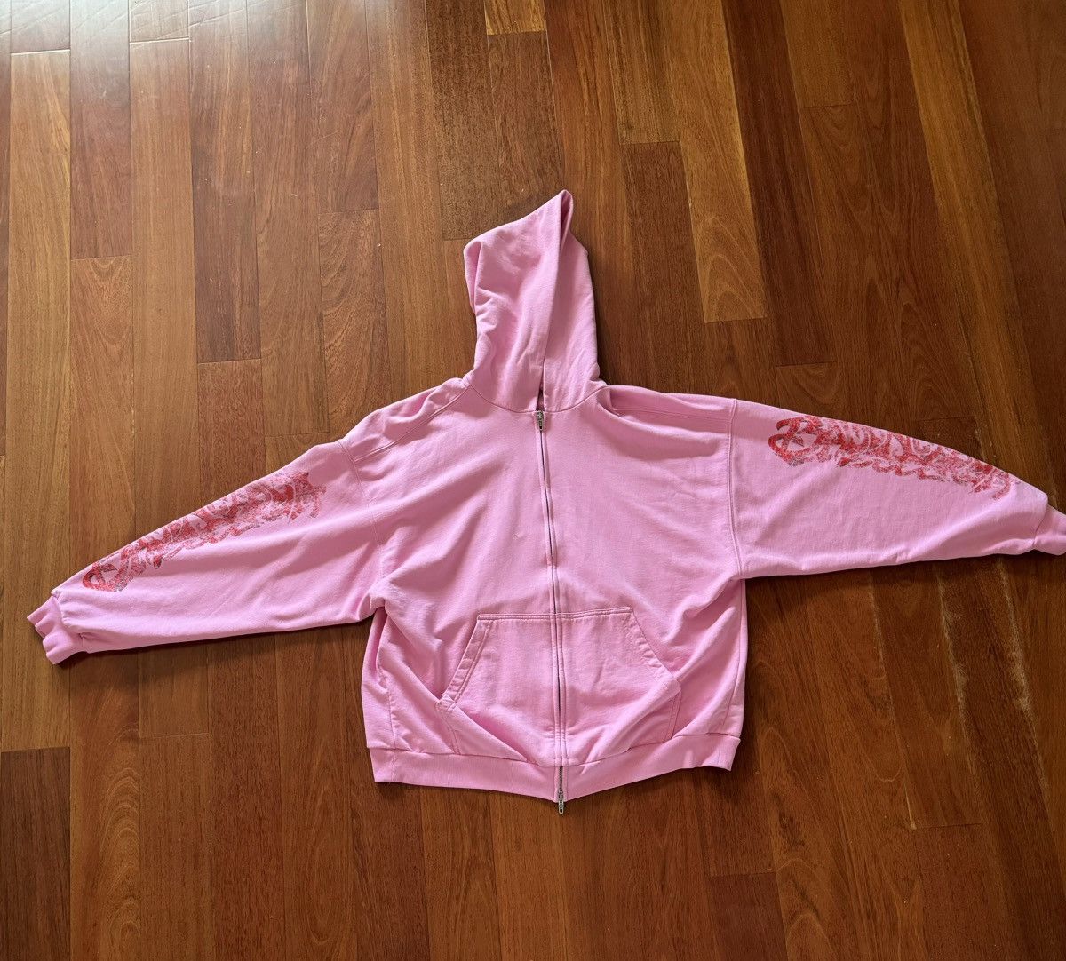 image of Balenciaga Offshore Zip Up Hoodie in Pink, Men's (Size Small)