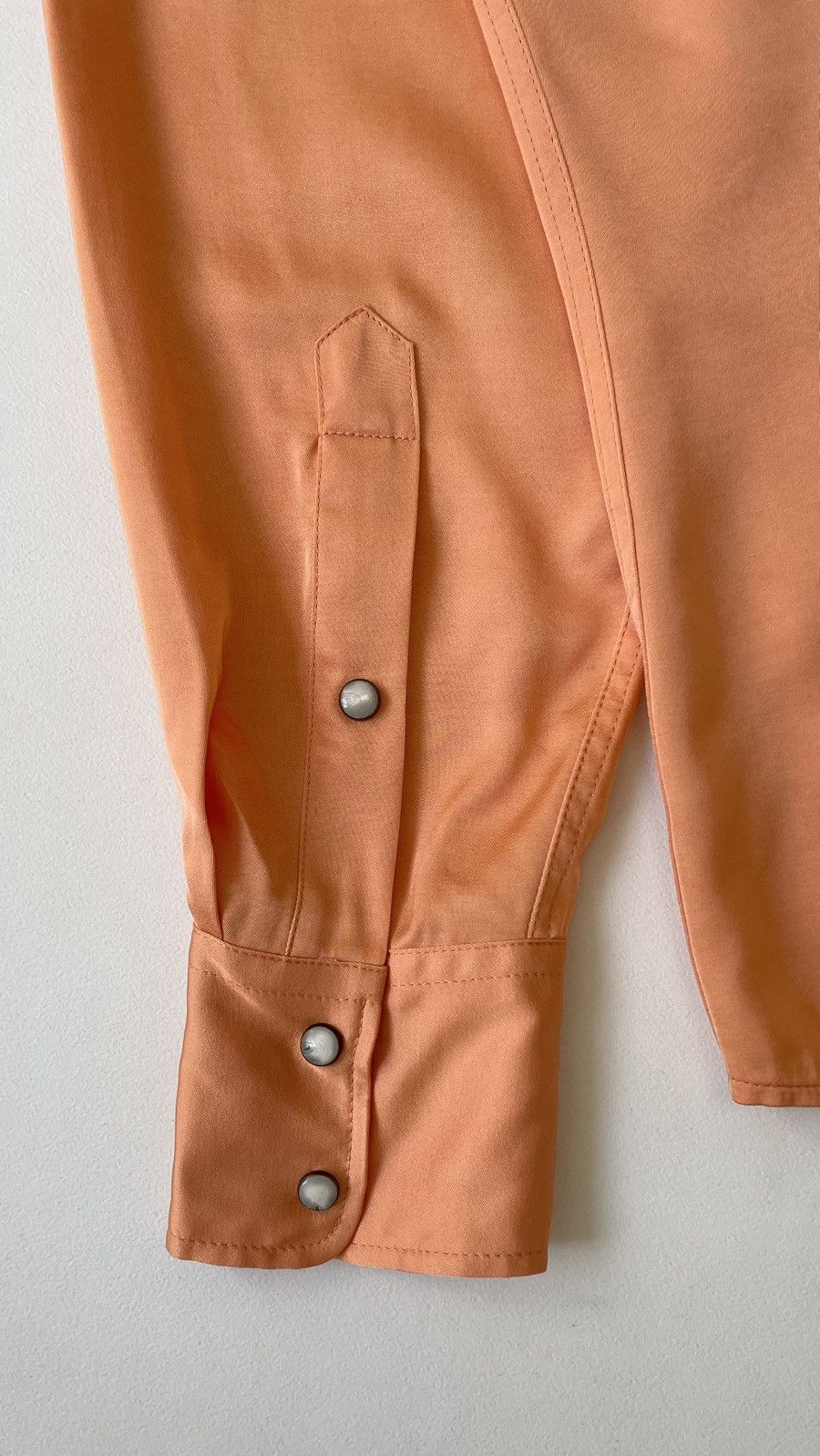 Dries Van Noten Salmon Peach Satin Western Shirt Size US M / EU 48-50 / 2 - 16 Thumbnail