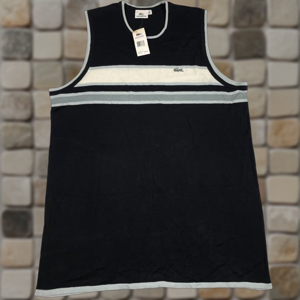 Lacoste VINTAGE Lacoste Sweater Vest Mens XL Black Golf Sleeveless Croc Knit Shirt Size US XL / EU 56 / 4 - 1 Thumbnail