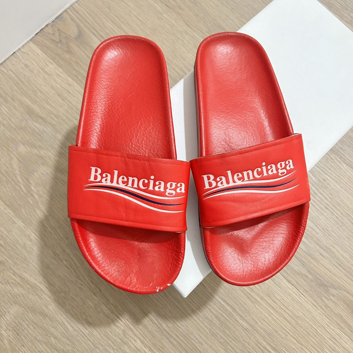 Balenciaga slides red best sale