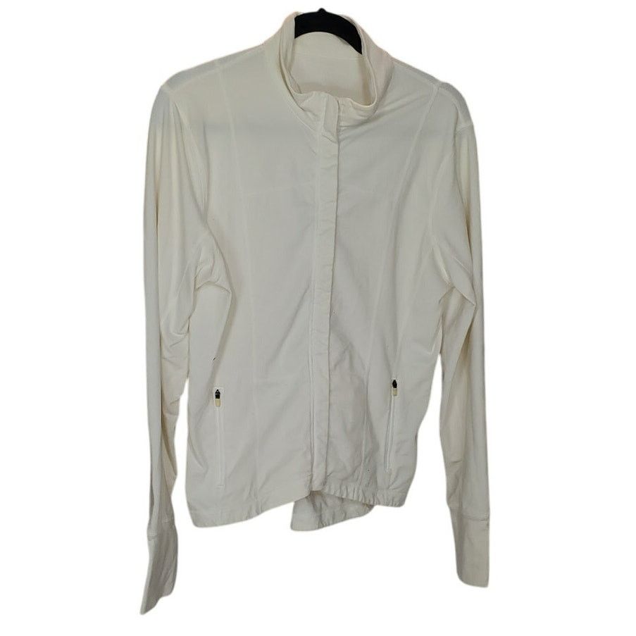 Other Women’s Off White Active Jacket Zip Front Long Sleeve Size L Size L / US 10 / IT 46 - 3 Thumbnail