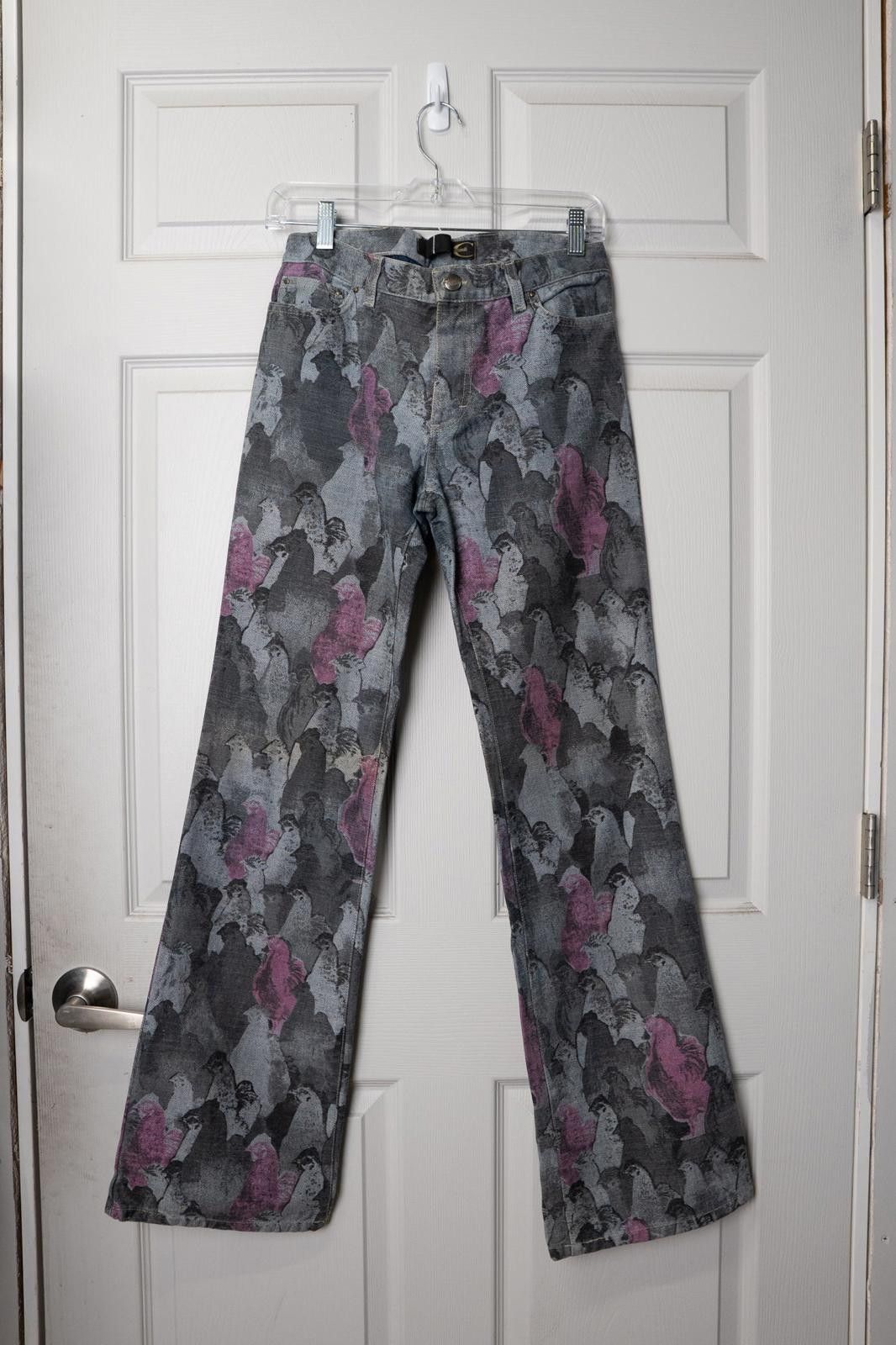 Just Cavalli 00's Just Cavalli All Over Print Bird Flared Jeans Size 28" / US 6 / IT 42 - 1 Thumbnail