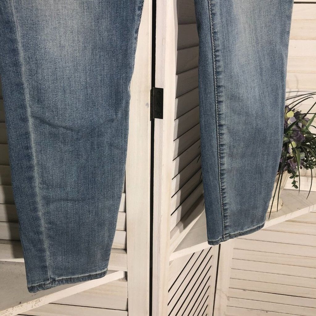 Vintage light blue retro style stretchy skinny jeans cotton Sz 28 Size 28" / US 6 / IT 42 - 4 Thumbnail