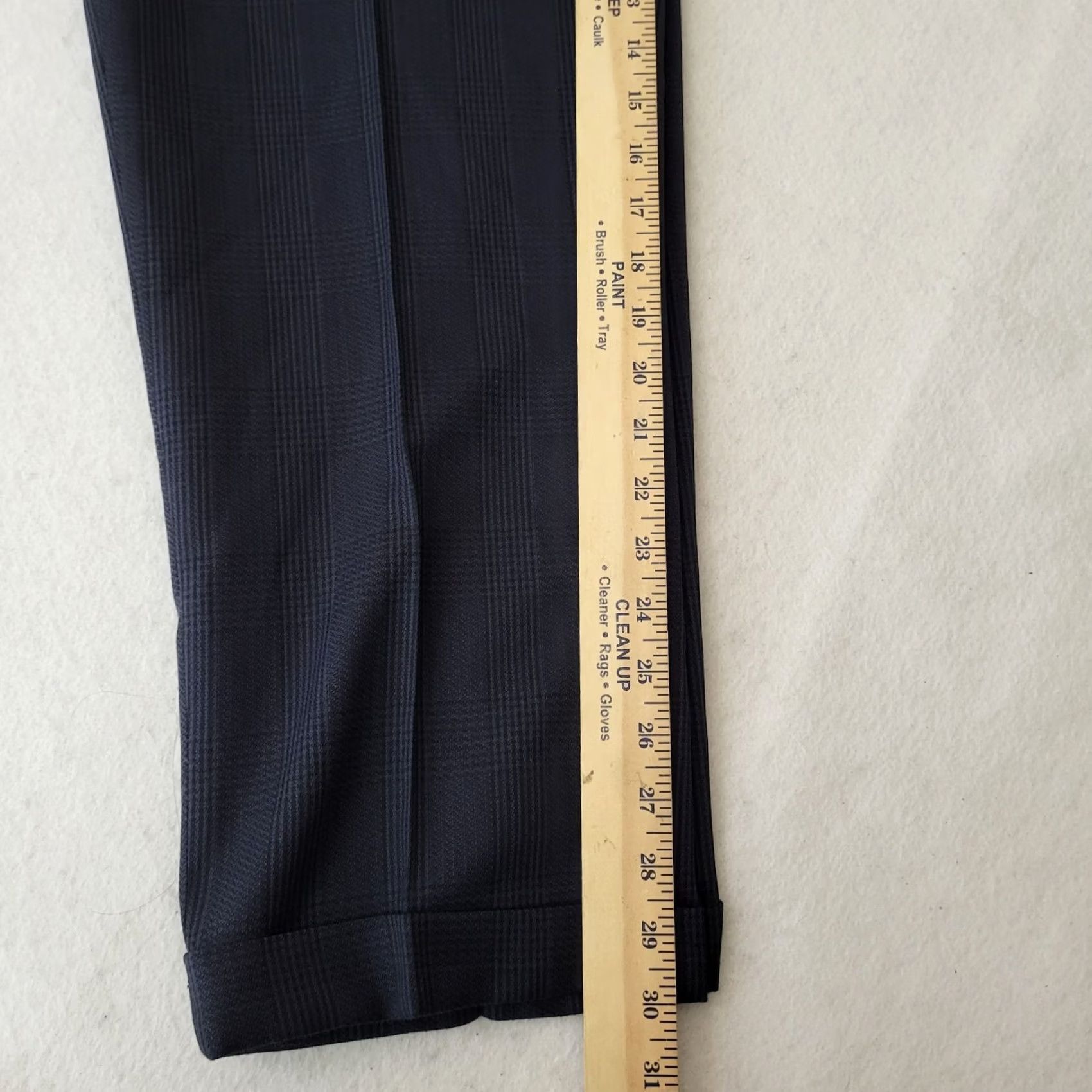 Vintage AUSTIN GREY Blue Plaid Dress Pants Men 32x30 Slim Straight Regular Rise Mid 10-12 Adjustable Waist Nyl/Poly Dry Clean Only Vintage No Size US 32 / EU 48 - 4 Thumbnail