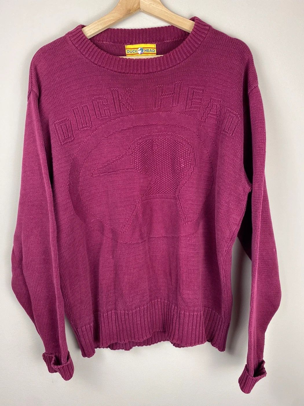 Vintage Vintage Tonal Duck Head Knit Sweater Size US M / EU 48-50 / 2 - 1 Thumbnail