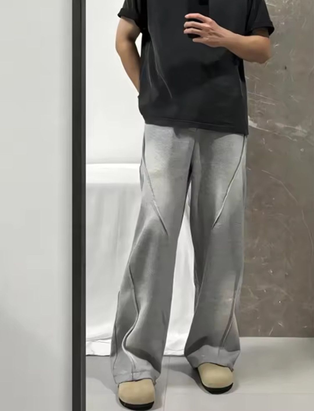 Japanese Brand × Vintage High Street Pleated Straight Pant Elastic Waist Vintage Y2K Size US 31 - 3 Thumbnail