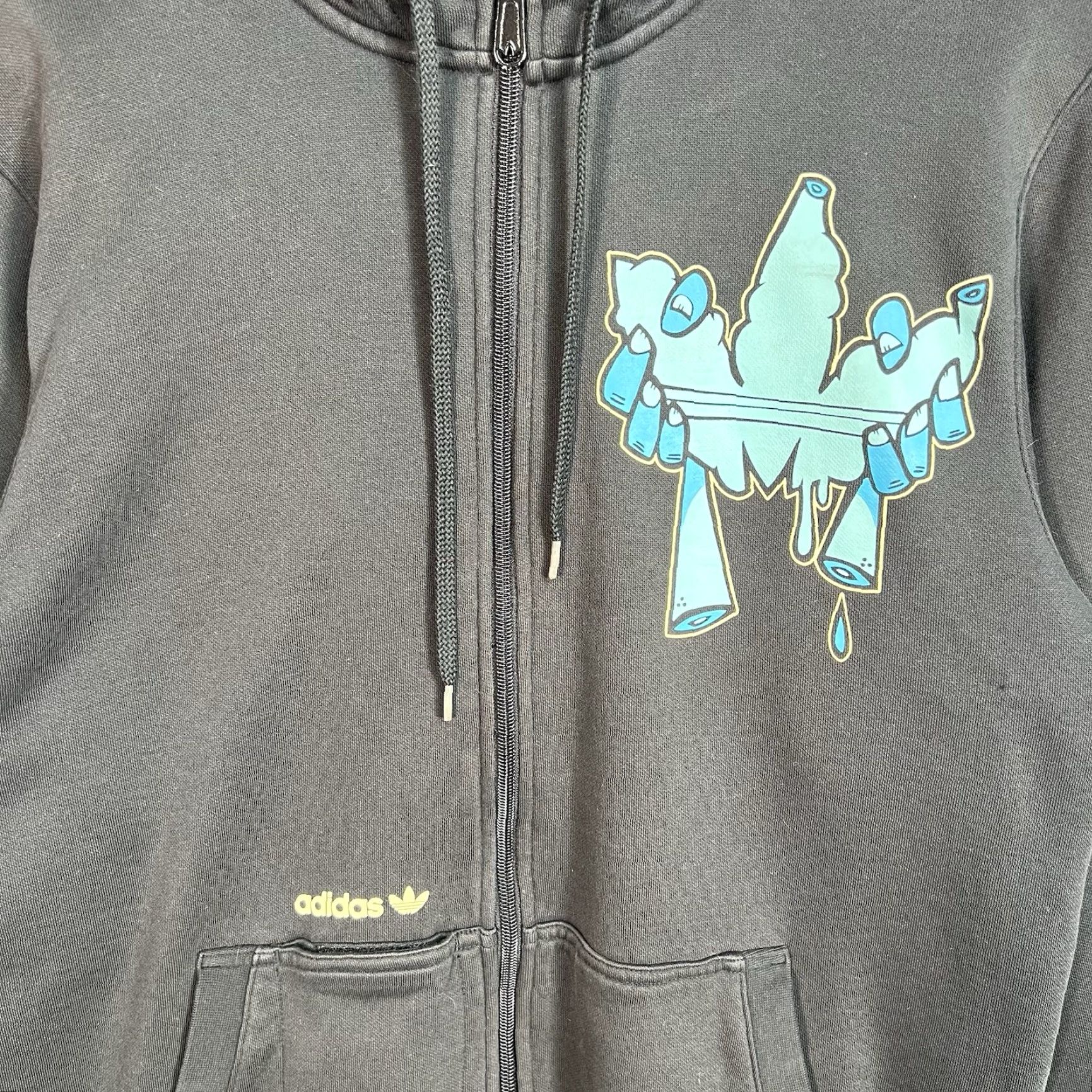 Adidas Adidas x Mysterious Al Trefoil Full Zip Heart Hoodie Sweatshirt Black Men's S Size US S / EU 44-46 / 1 - 2 Thumbnail