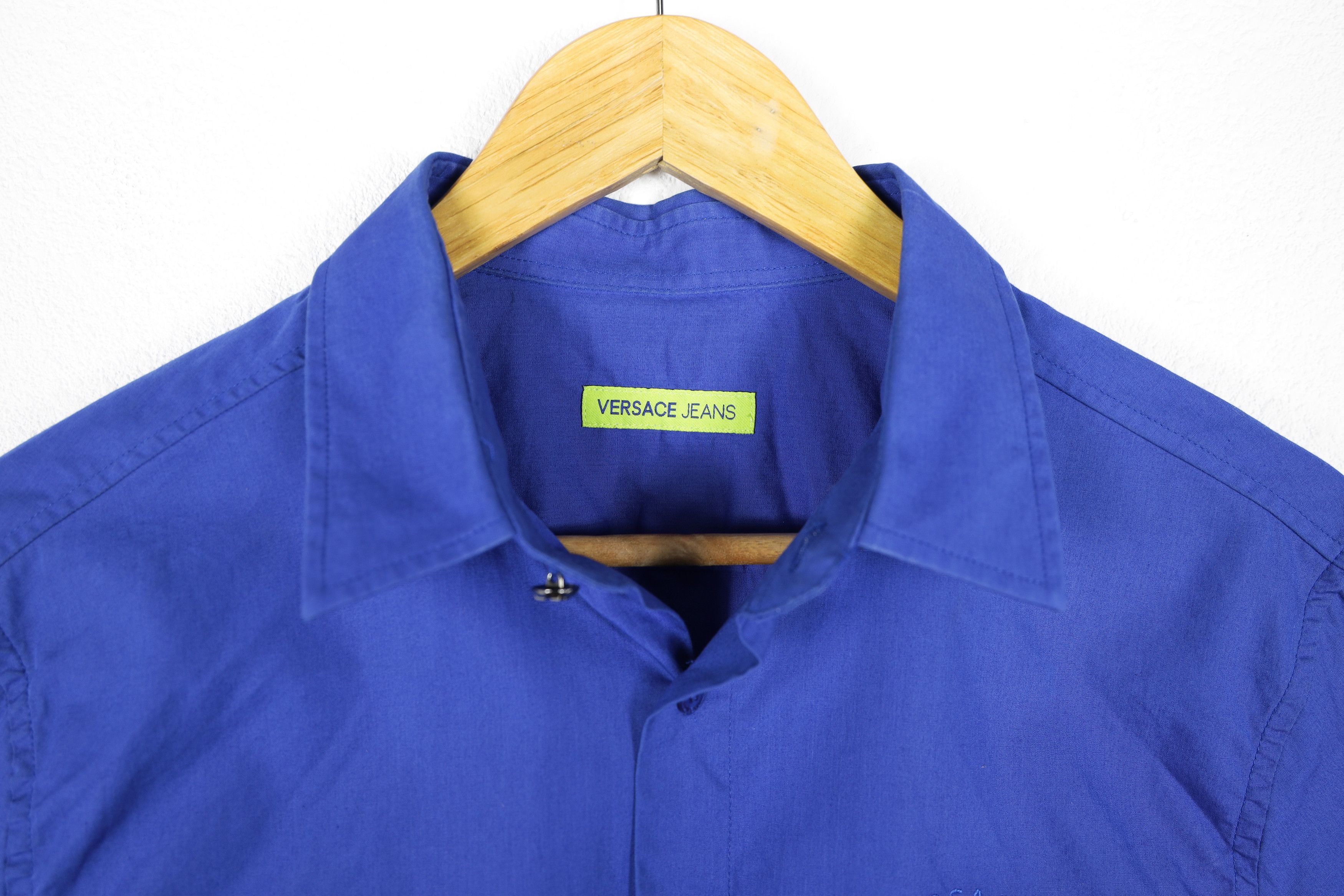 Versace Versace Classic VJ Tiger Logo Blue Button Long Sleeve Shirt Size US S / EU 44-46 / 1 - 5 Thumbnail