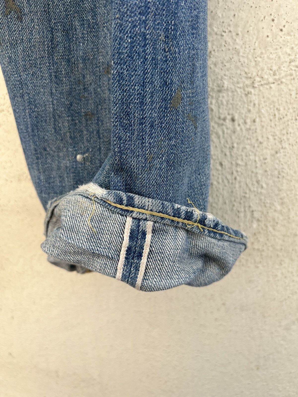 Levi's Vintage Clothing Dirty Mud 2005 LVC Levi’s 501 Big E Rip Denim Selvedge Jeans Size US 35 - 14 Thumbnail