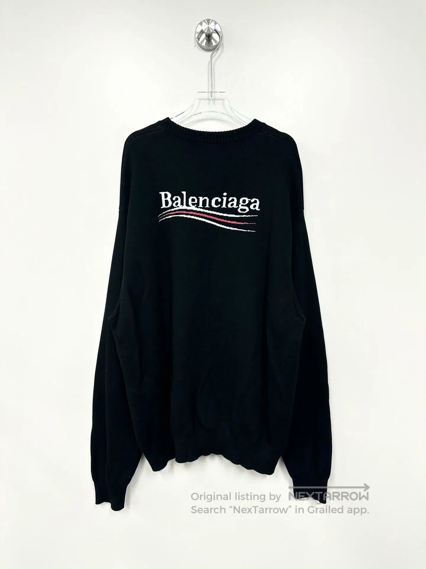 Balenciaga Balenciaga Black Logo Knit Sweater L Size. Size US L / EU 52-54 / 3 - 2 Thumbnail