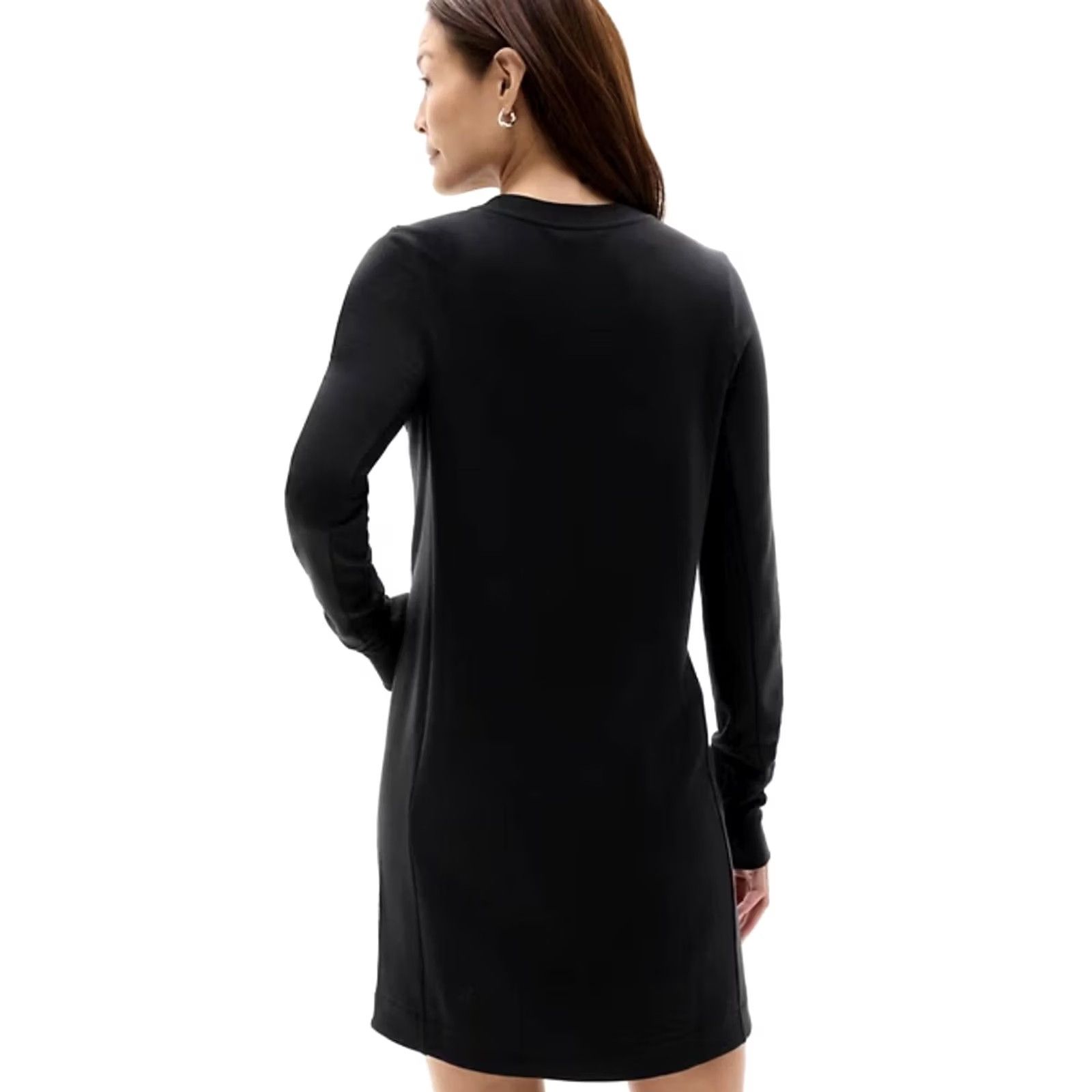 Athleta Athleta Shift Sweater Dress Womens XL Black Long Sleeve Thumbholes Zip Pockets Size XL / US 12-14 / IT 48-50 - 2 Thumbnail