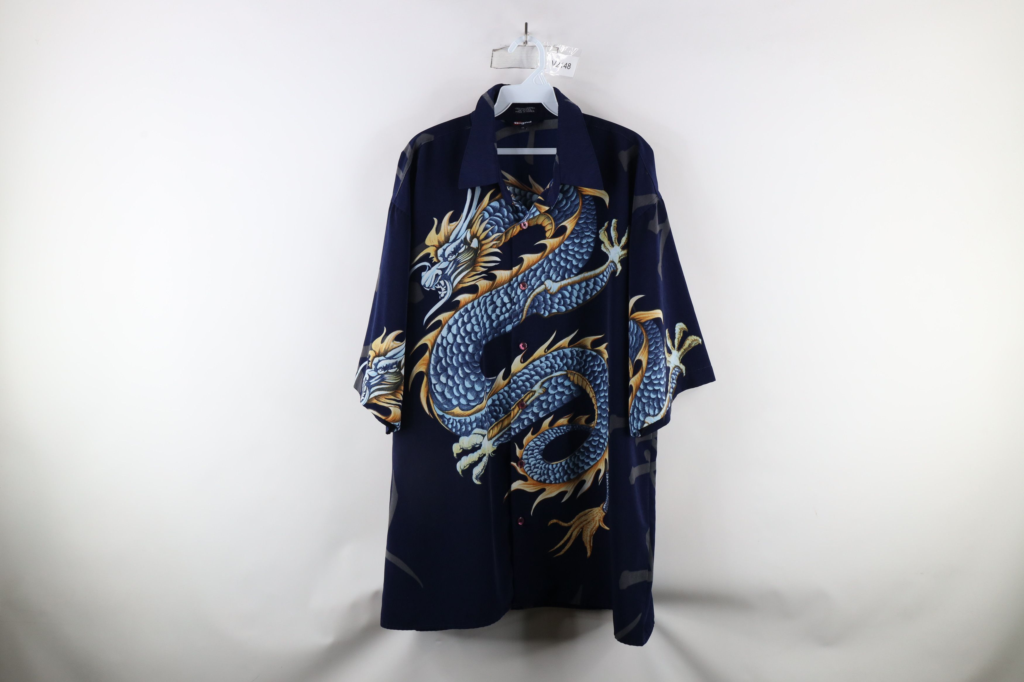 Vintage Vintage 90s Streetwear Dragon Casino Bowling Button Shirt Size US XL / EU 56 / 4 - 1 Thumbnail