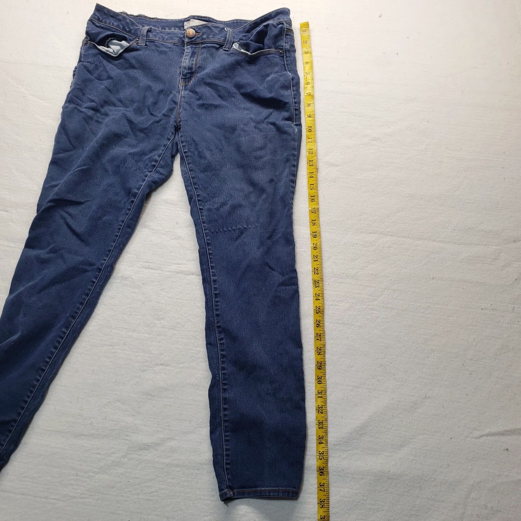 Vintage No Boundaries Jeans Straight Denim Blue Women's 17 Regular Size 17 Dark Wash Comfort Stretch Size 38" / US 16 / IT 52 - 7 Thumbnail