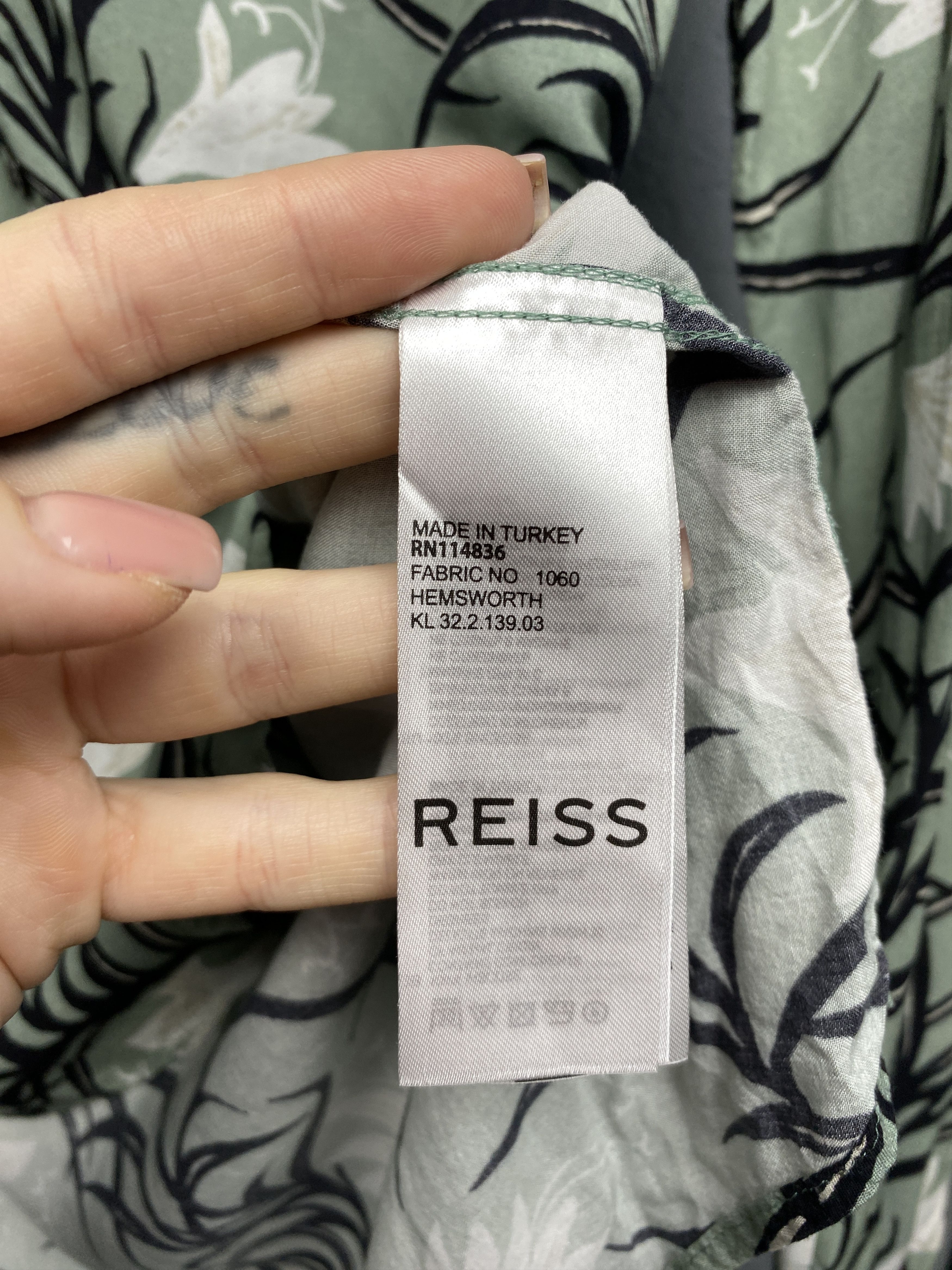 Reiss Reiss Mens Long Sleeve Floral Print Shirt Slim Fit Size US L / EU 52-54 / 3 - 4 Thumbnail