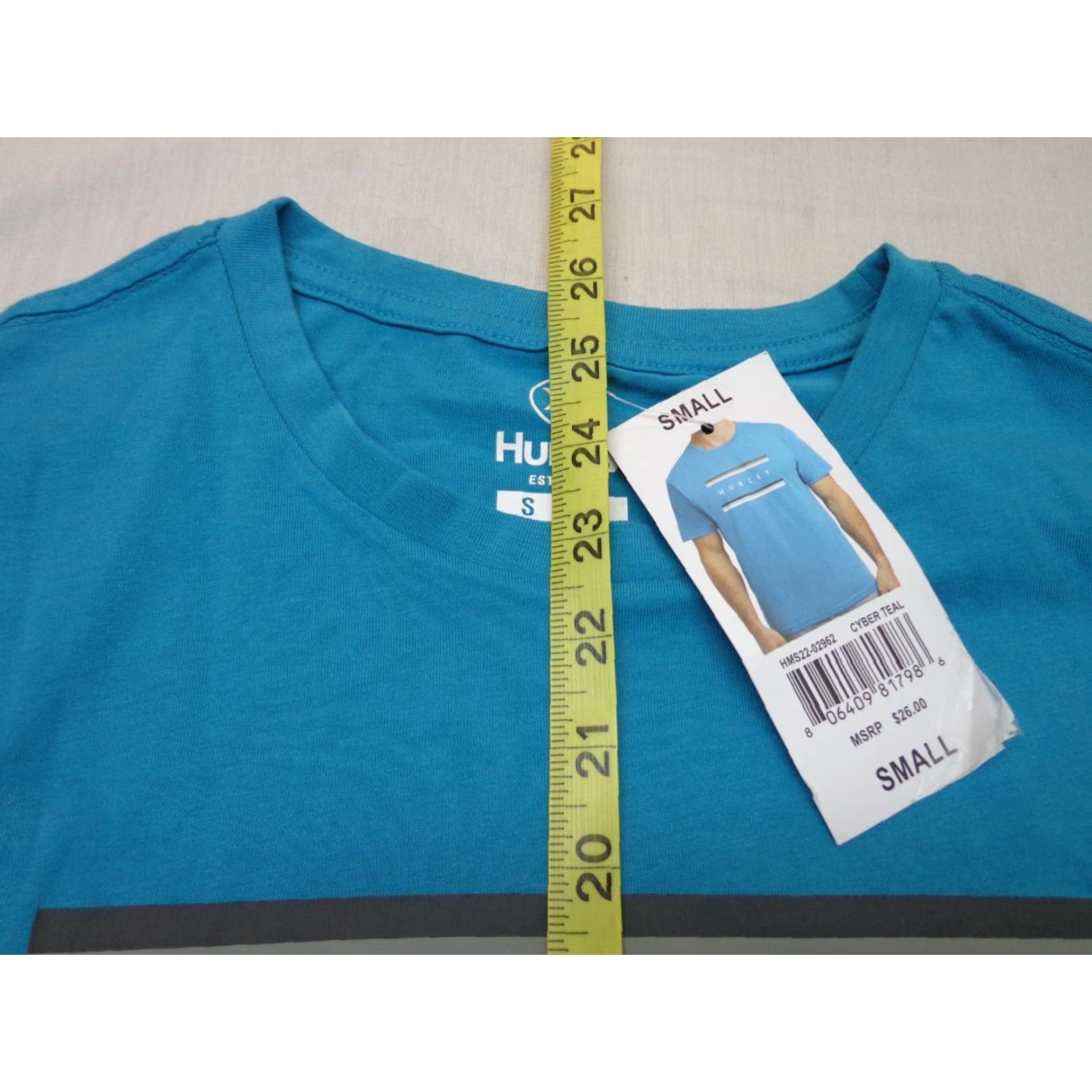 Hurley Hurley T shirt Shirt Men Small New with Defects Blue Crew Neck Short Sleeve Graphic Teal Cotton 806409817986 Size US S / EU 44-46 / 1 - 7 Thumbnail
