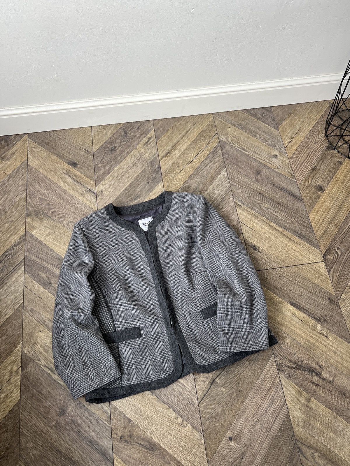 Other Vintage Weill Paris Women’s Checkered Wool Blend Jacket Size M / US 6-8 / IT 42-44 - 3 Thumbnail