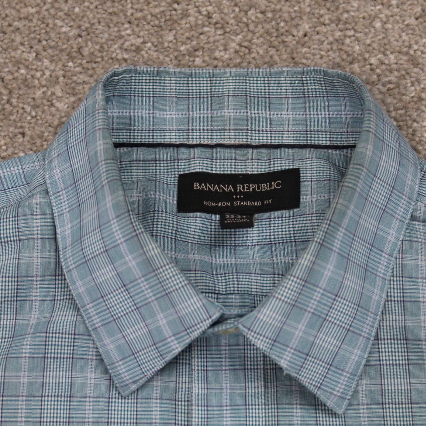 Banana Republic Banana Republic Shirt Mens Medium Blue/White Non-Iron Standard Fit L/S Button Up Size US M / EU 48-50 / 2 - 6 Thumbnail