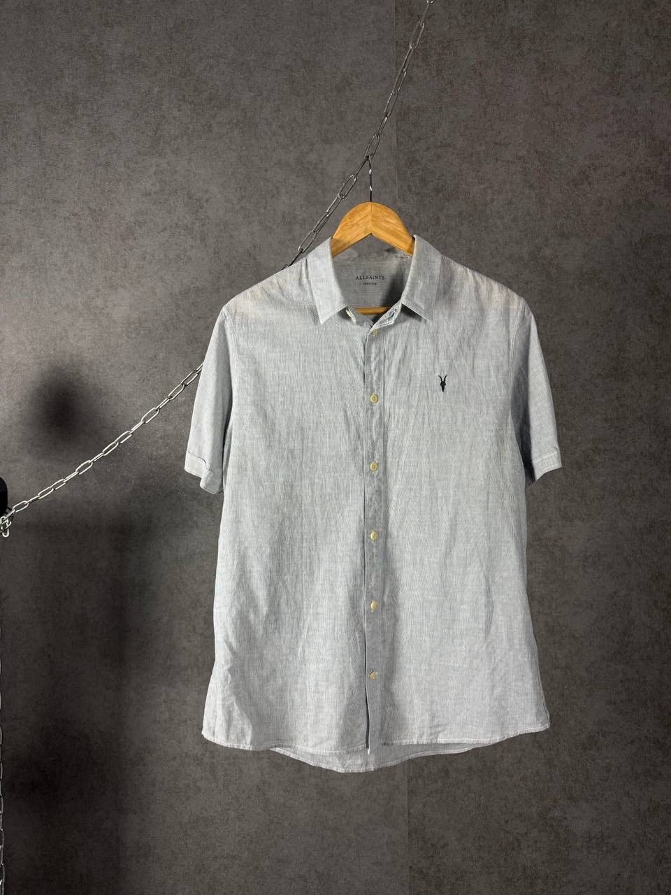 Allsaints Allsaints designer logo striped shirt Size US M / EU 48-50 / 2 - 1 Thumbnail