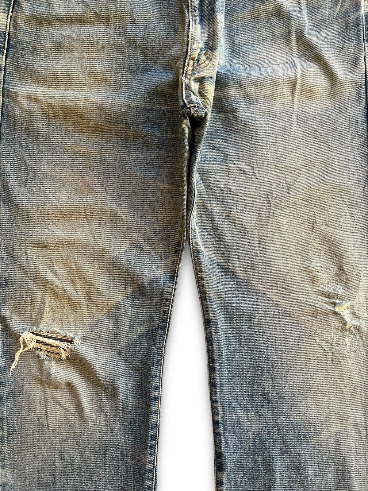 Japanese Brand Vintage Villand Blue Wash Distressed Baggy Jeans 35x31 Size US 35 - 5 Thumbnail