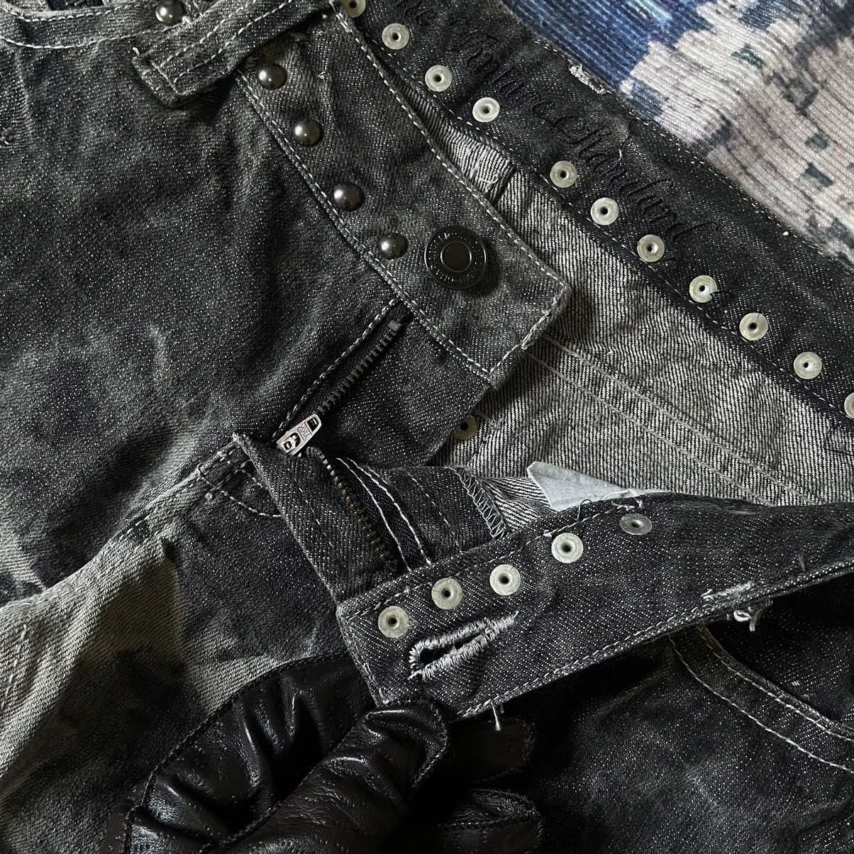 14th Addiction smoke acid wash distressed Jeans Gothic Punk Size US 33 - 9 Thumbnail