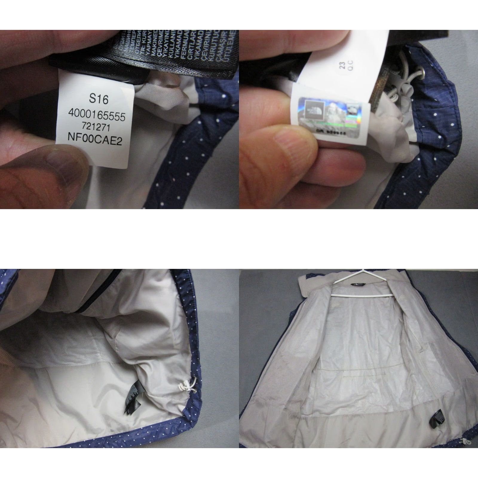 The North Face The North Face Rain Jacket Womens Medium Blue Polka Dot Hooded Lined Resolve Outdoor Hiking Trek Size M / US 6-8 / IT 42-44 - 8 Thumbnail