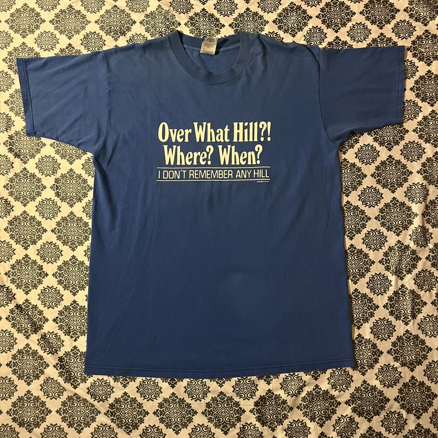 Fruit Of The Loom VTG 90s Over What Hill? Where? When? Funny Tee Size US XL / EU 56 / 4 - 2 Thumbnail