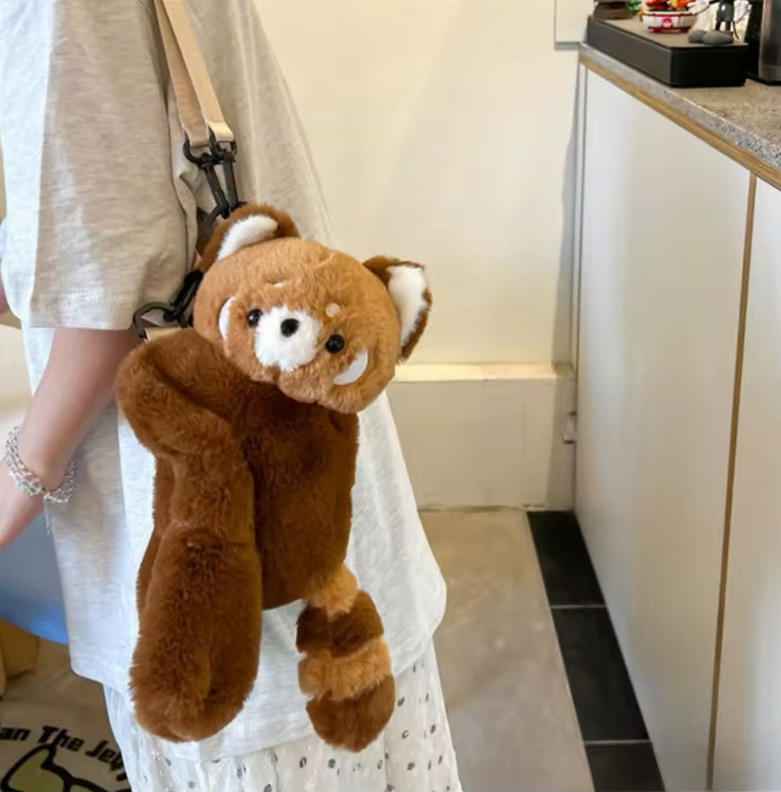 Japanese Brand Red panda plush backpack/side bag Size ONE SIZE - 2 Thumbnail
