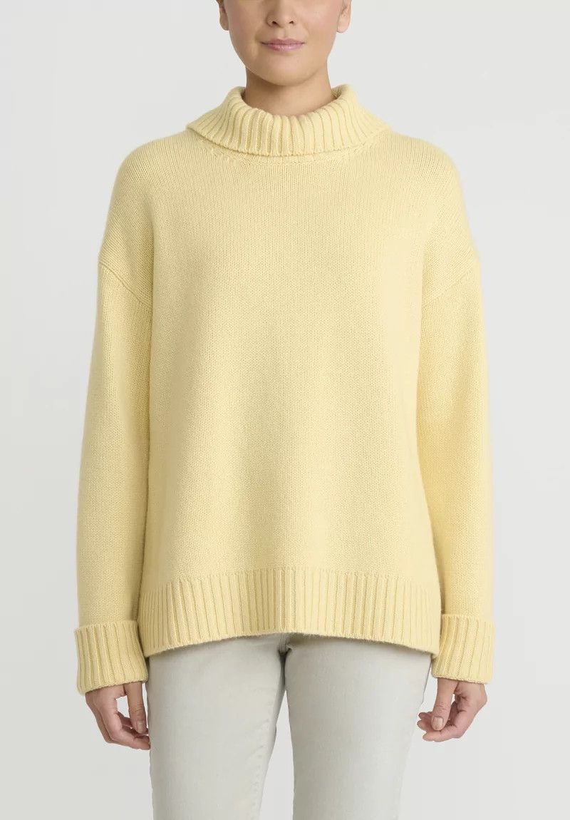 o1y1025 Turtleneck Cashmere Blend Sweater in Yellow