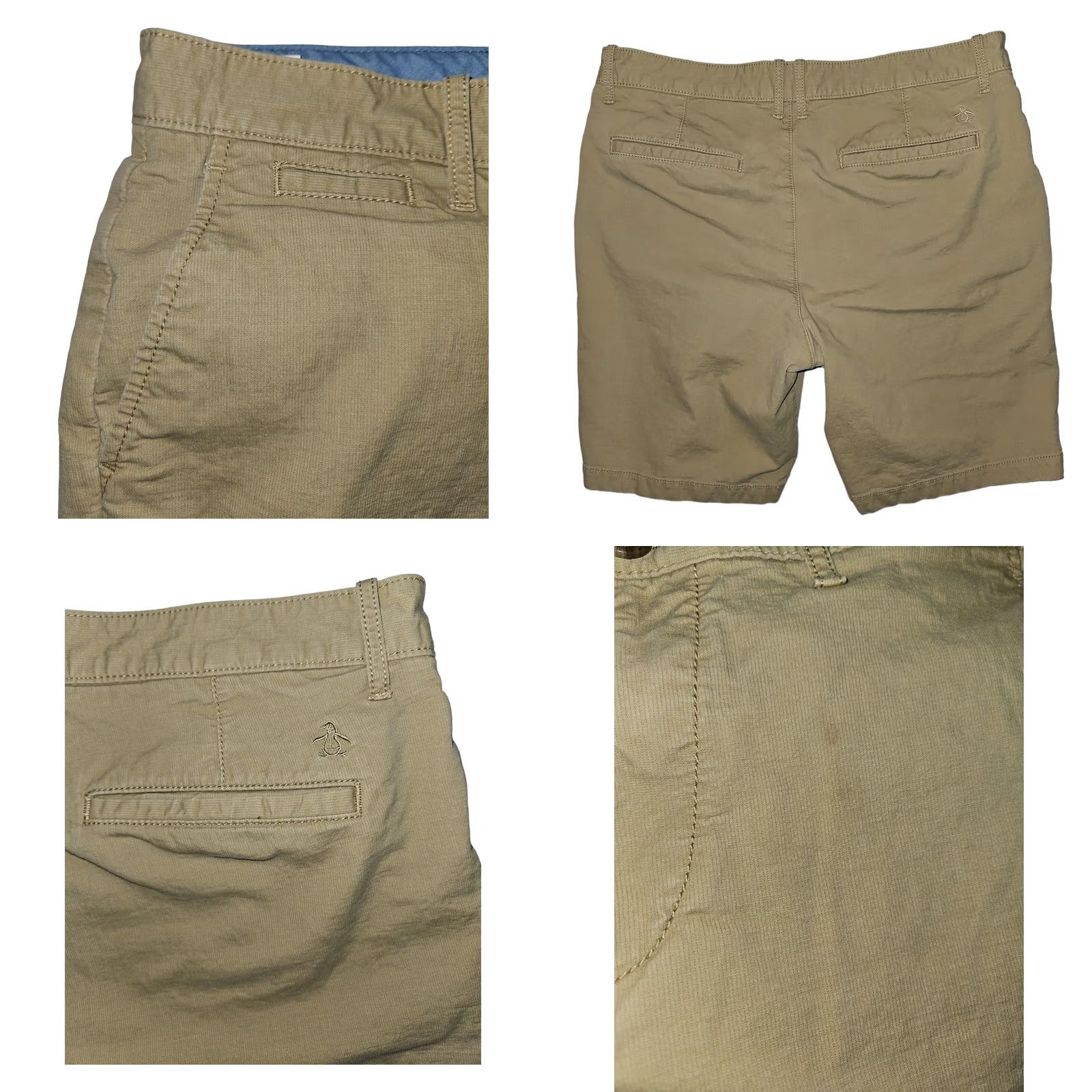 Original Penguin Original Penguin Chino Shorts Men's 33 Khaki Slash Pocket Mid Rise Casual Preppy Size US 33 - 8 Thumbnail