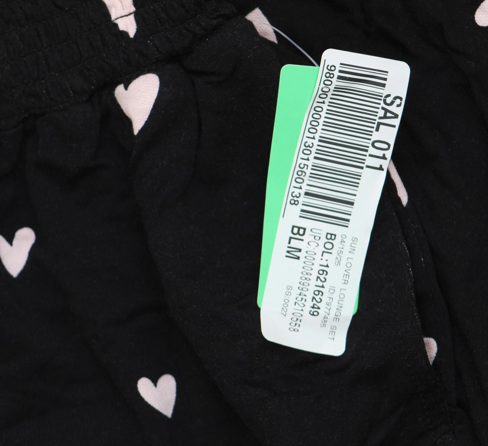 honeyee.com Honeydew Womens Sun Lover Lounge Pants 18988 Black Hearts S Size 28" / US 6 / IT 42 - 3 Thumbnail