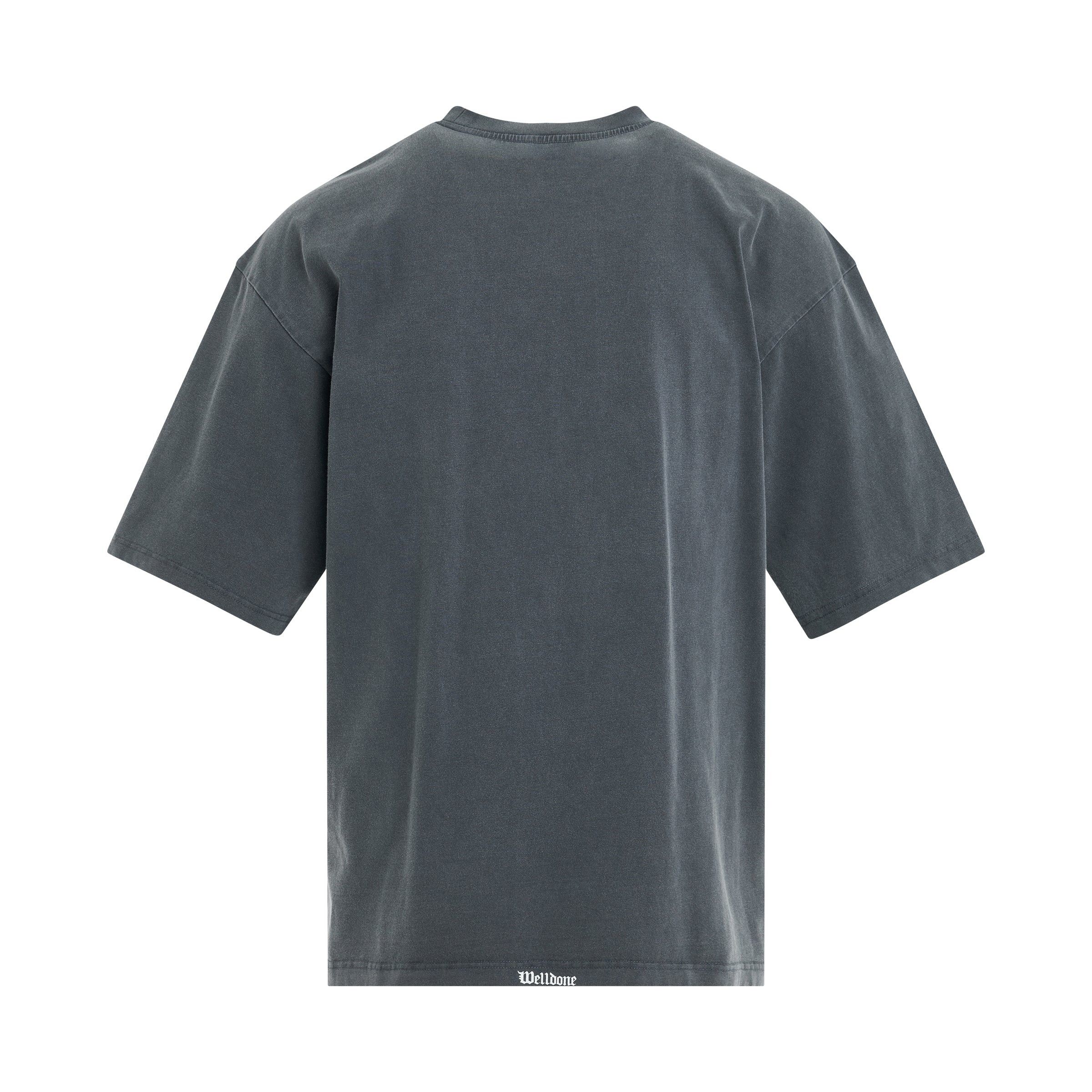WE11DONE o1mris0824 Horro Print T-Shirt in Navy Size US S / EU 44-46 / 1 - 2 Thumbnail
