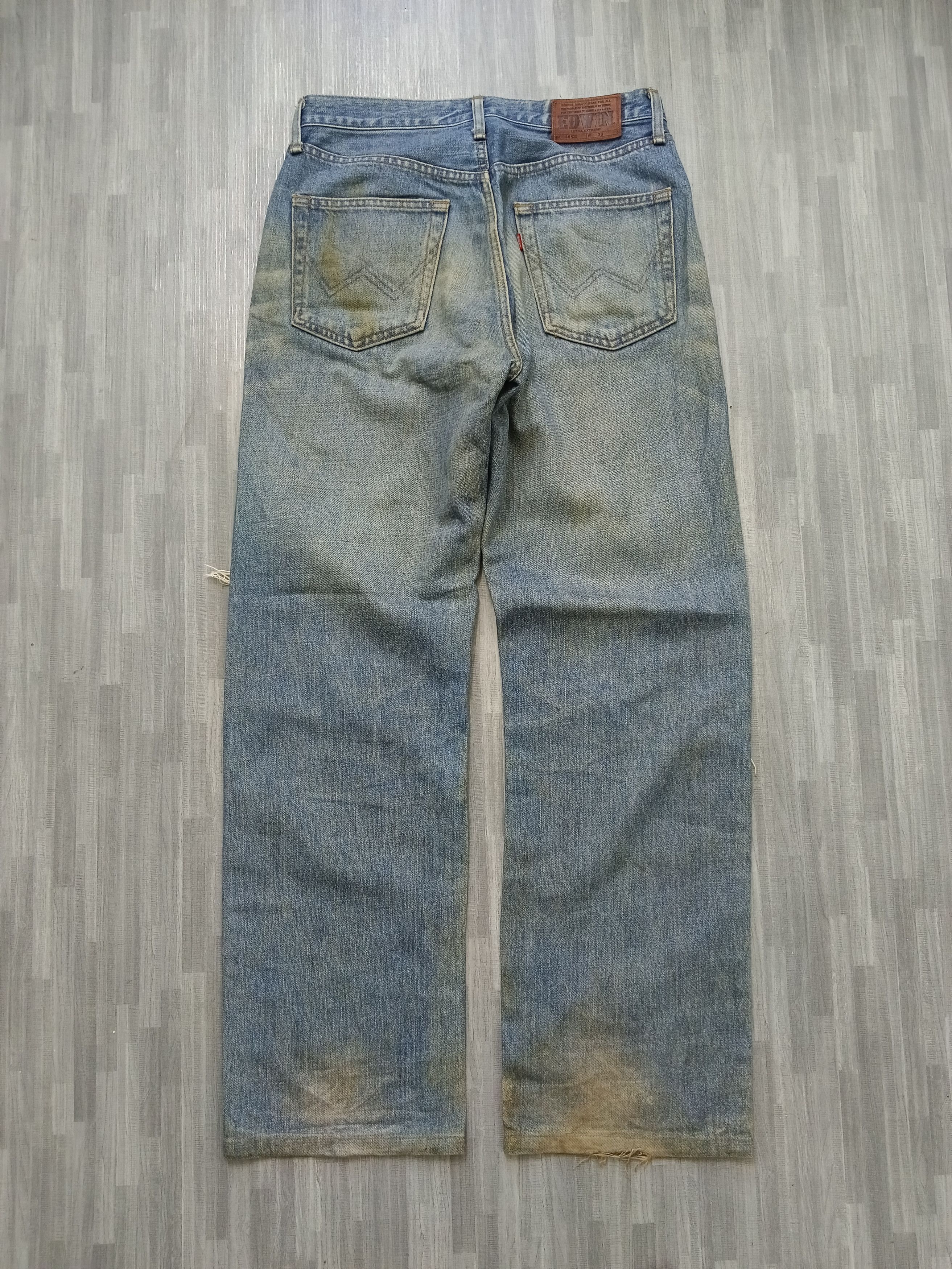 Edwin 🔥INSANE 90s RIPED KURT COBAIN STYLE EDWIN DENIM PANTS Size US 30 / EU 46 - 3 Thumbnail