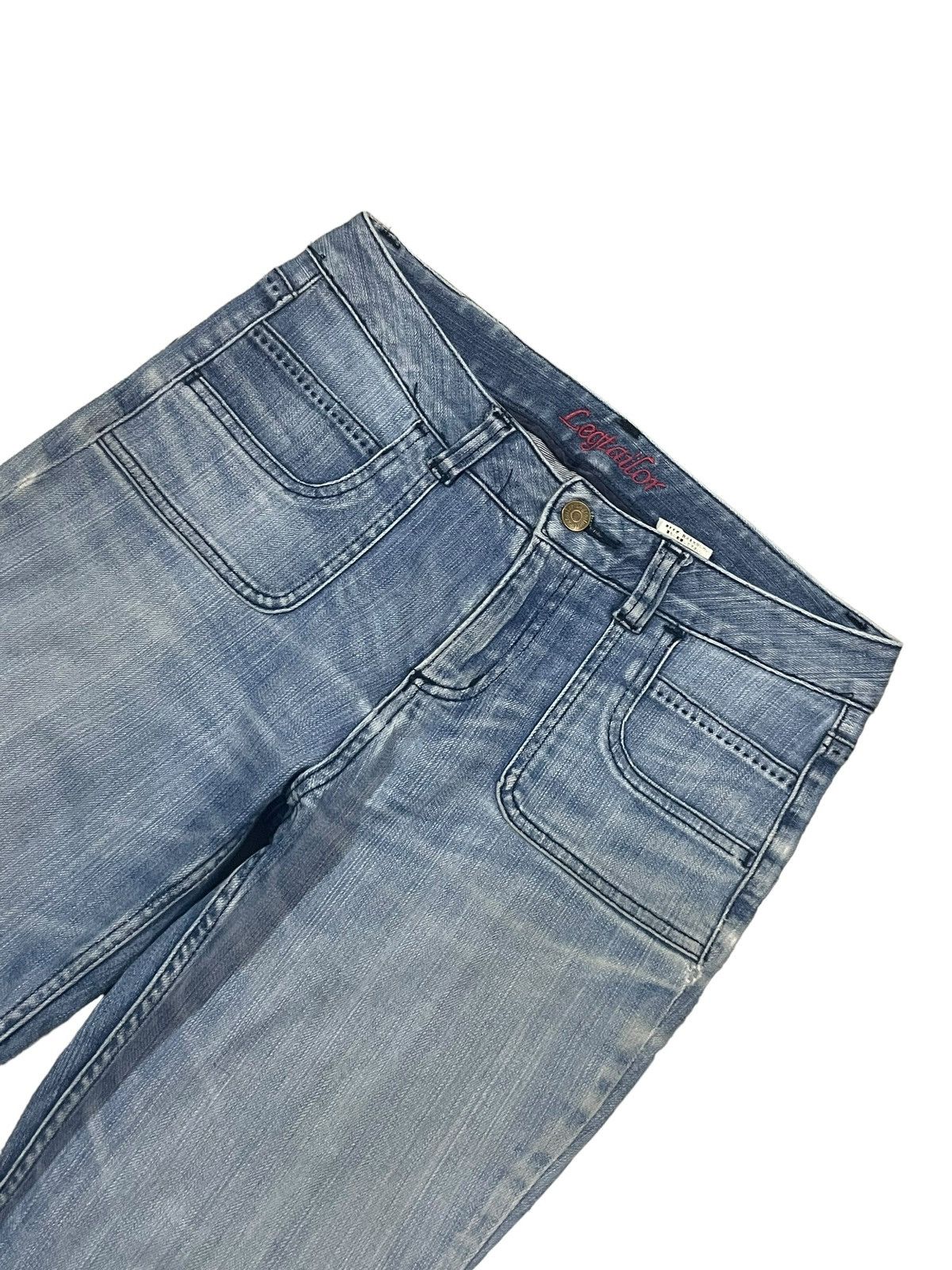Japanese Brand Vintage Japanese Brand Crazy Front Pocket Washed Flare Jeans Size 31" - 6 Thumbnail
