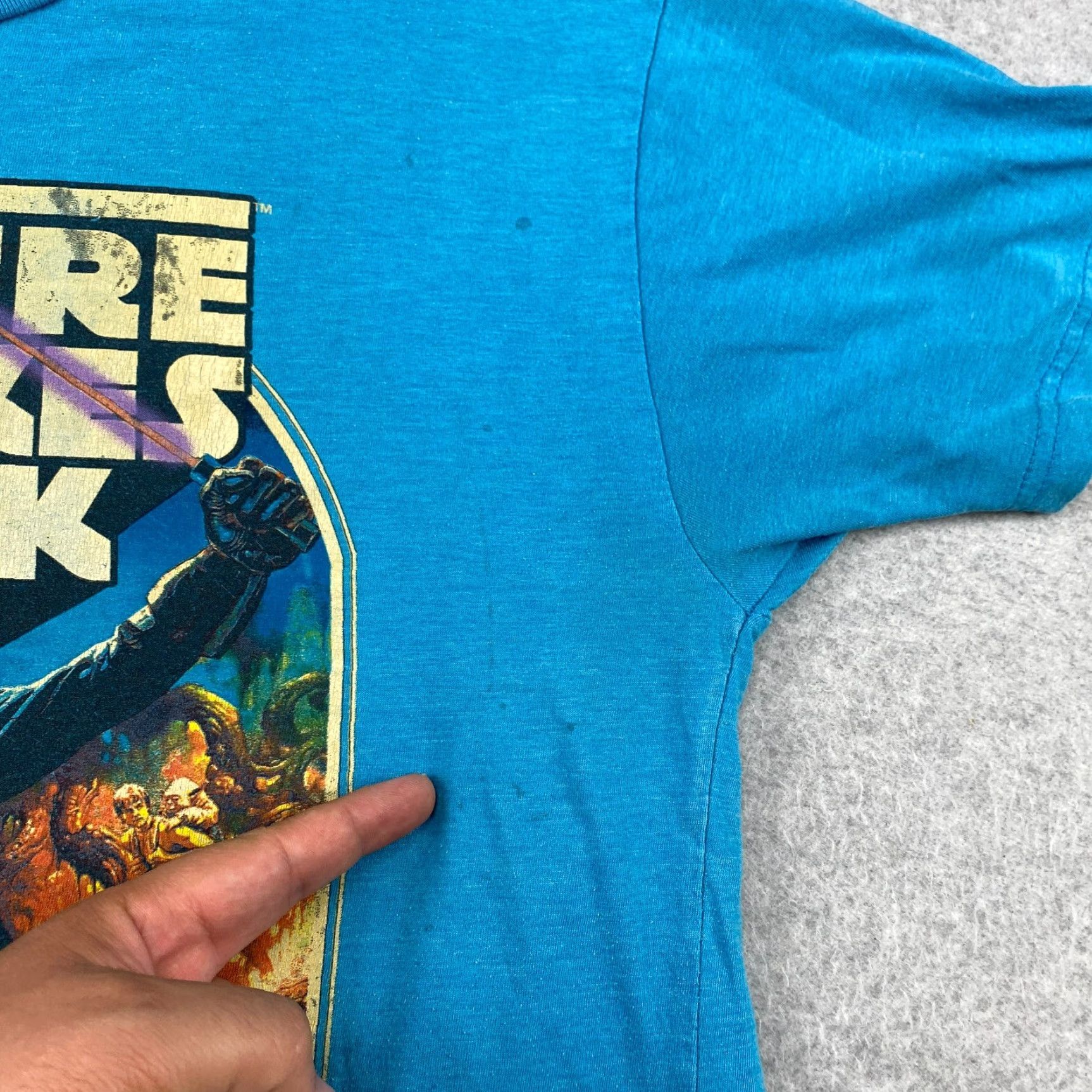 Star Wars VINTAGE Star Wars Shirt Mens L Blue Empire Strikes Back Graphic Print Logo 90s Theme Size US L / EU 52-54 / 3 - 6 Thumbnail