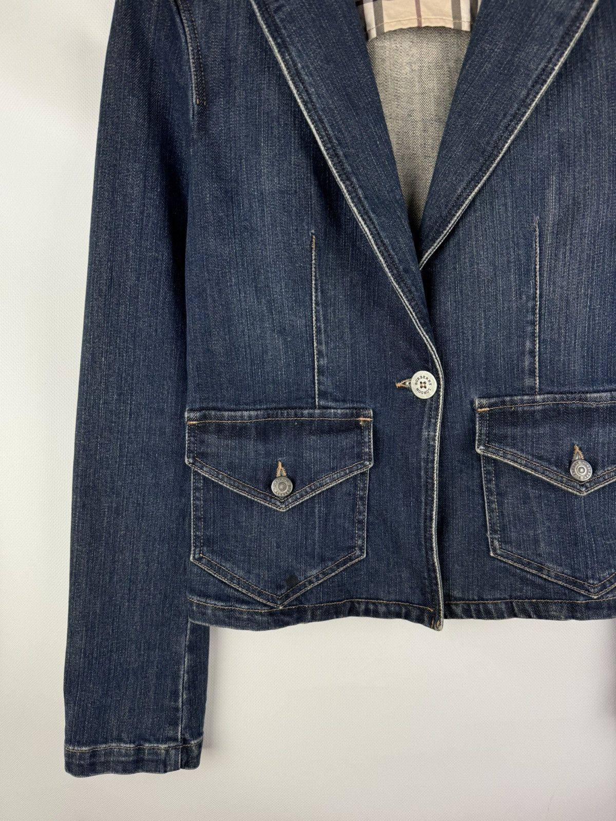 Burberry Burberry London Vintage Ladies Denim Blazer Jacket Size US 8 Size M / US 6-8 / IT 42-44 - 7 Thumbnail