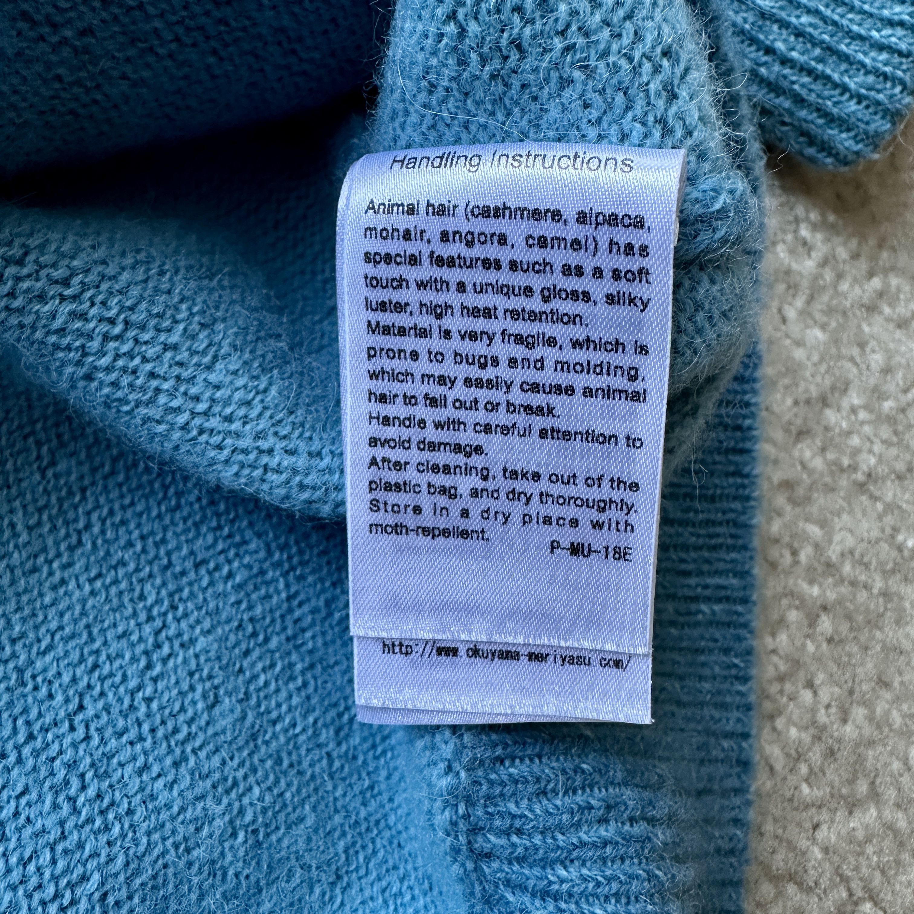 Batoner Batoner Baby Alpaca Blue Crew Neck Knit Sweater Size US L / EU 52-54 / 3 - 10 Thumbnail